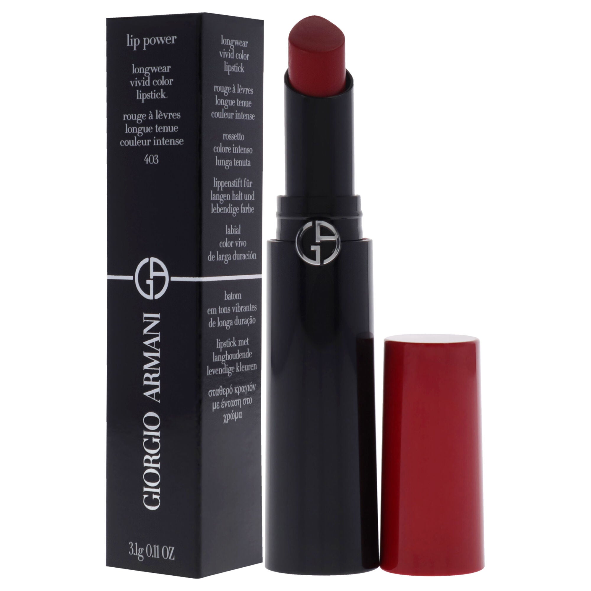 Lip Power Longwear Vivid Color Lipstick - 403 Fighter by Giorgio Armani for Women - 0.11 oz Lipstick, See Description, alternate image number 3