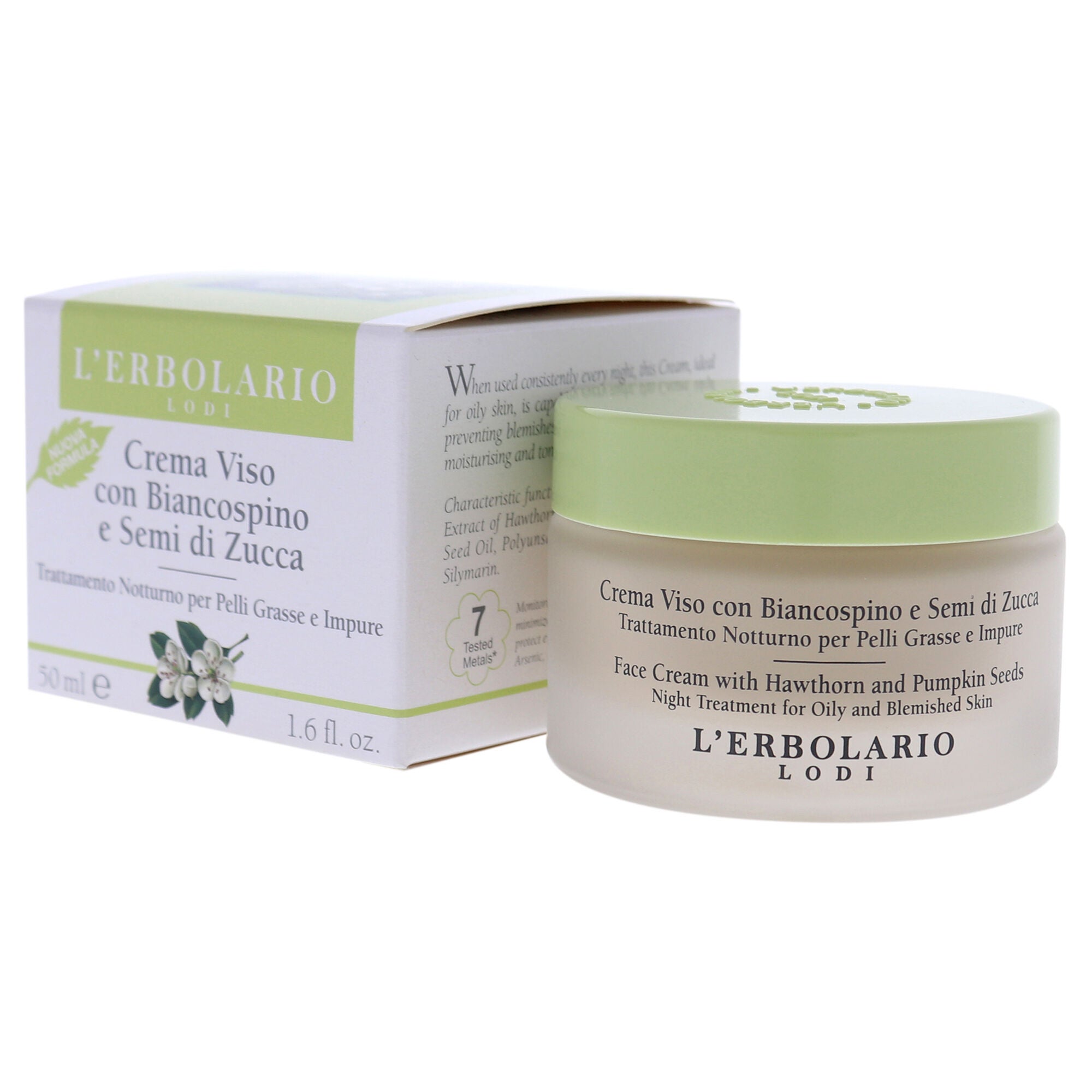 Face Cream - Hawthorn and Pumpkin Seeds by LErbolario for Unisex - 1.6 oz Cream, See Description, alternate image number 1