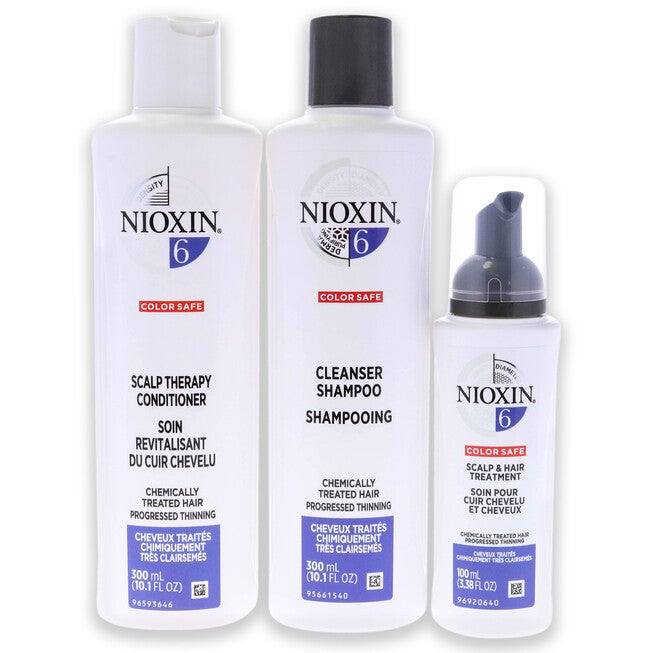 System 6 Kit by Nioxin for Unisex - 3 Pc 1 0.1oz Shampoo, 10.1oz Conditioner, 3.38oz Treatment, , alternate image number null