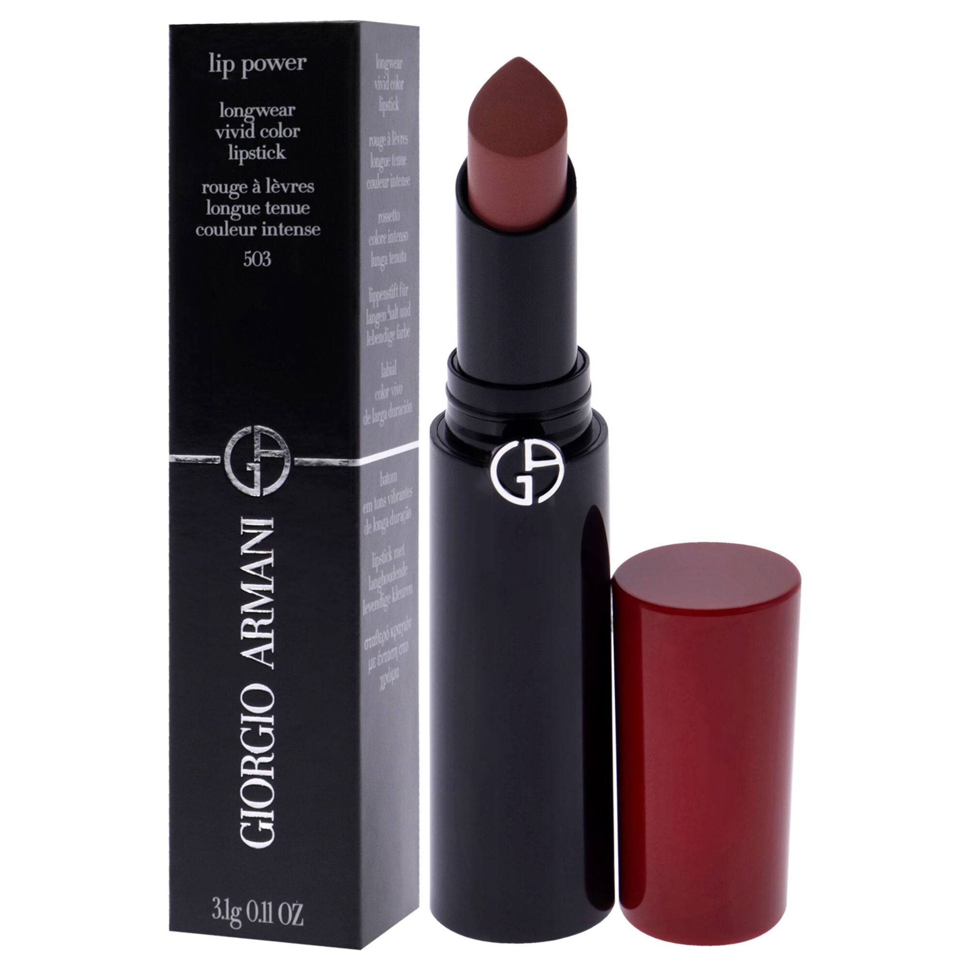 Lip Power Longwear Vivid Color Lipstick - 503 Eccentrico by Giorgio Armani for Women - 0.11 oz Lipstick, See Description, alternate image number 3