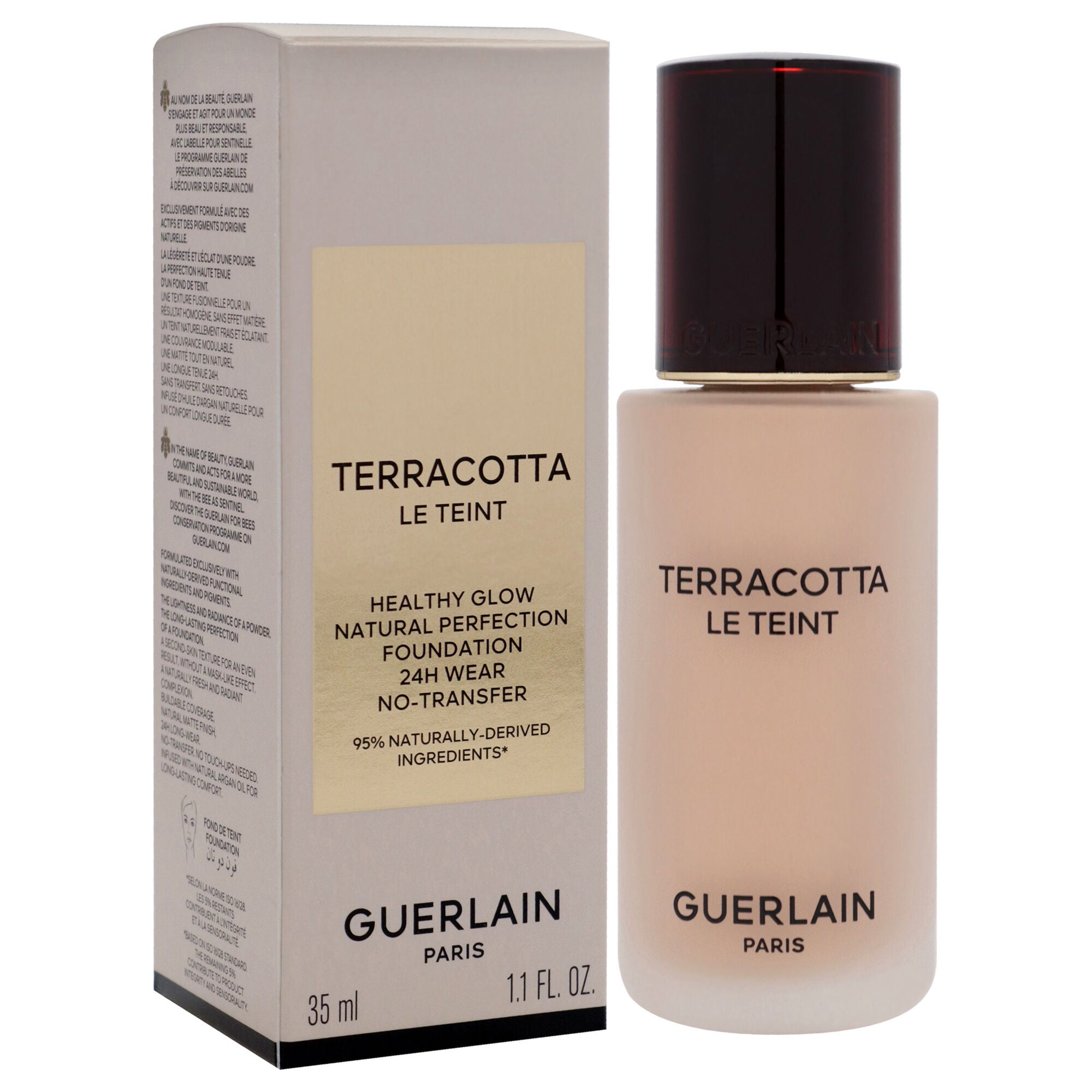 Terracotta Le Teint 24H Wear No-Transfer Foundation - 1W Warm by Guerlain for Women - 1.1 oz Foundation, See Description, alternate image number 2