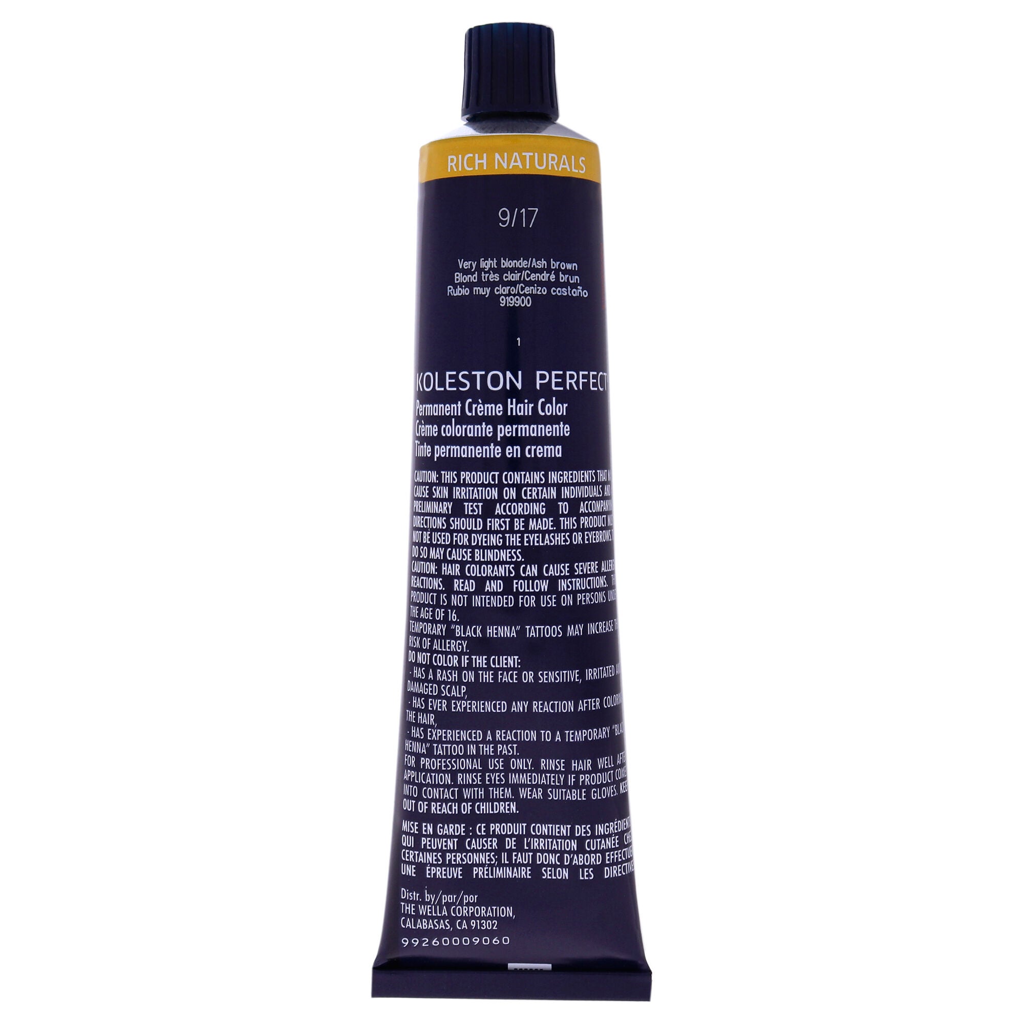 Koleston Perfect Permanent Creme Hair Color - 9 17 Very Light Blonde-Ash Brown by Wella for Unisex - 2 oz Hair Color, See Description, alternate image number 3