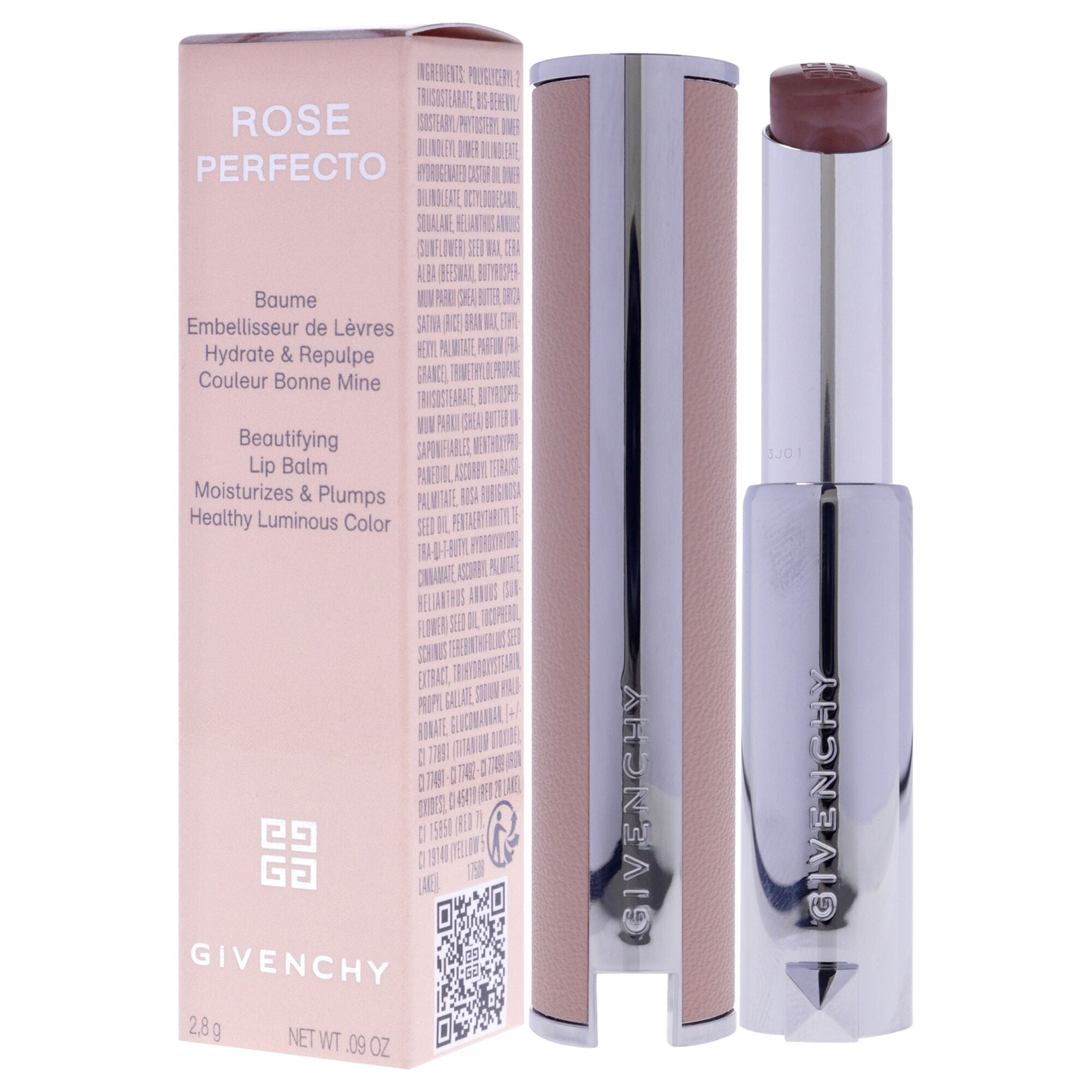 Rose Perfecto Beautifying Lip Balm - 110 Milky Nude by Givenchy for Women - 0.09 oz Lip Balm, Brown, alternate image number 2