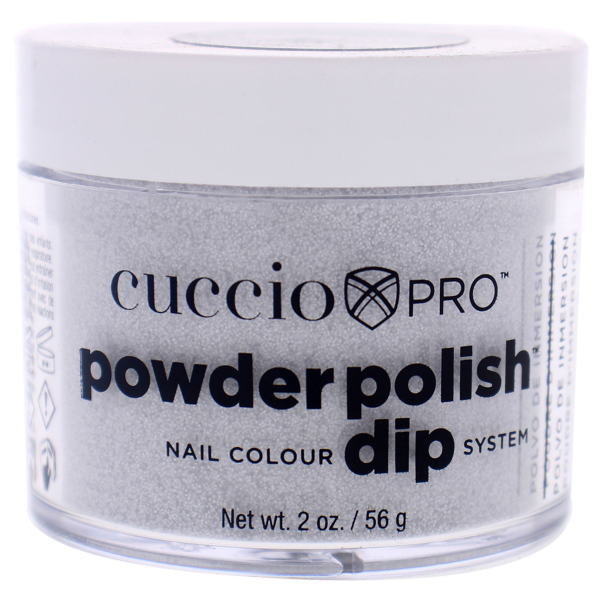 Pro Powder Polish Nail Colour Dip System - Silver with Silver Glitter by Cuccio Colour for Women - 1.6 oz Nail Powder, See Description, hi-res image number 0