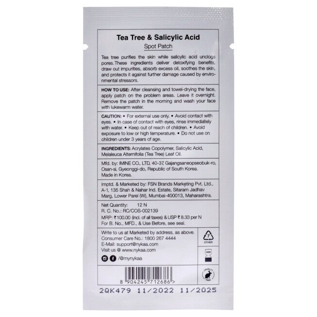 Skin Secrets Spot Patch - Tea Tree and Salicylic by Nykaa Naturals for Women - 0.67 oz Mask, , alternate image number 4