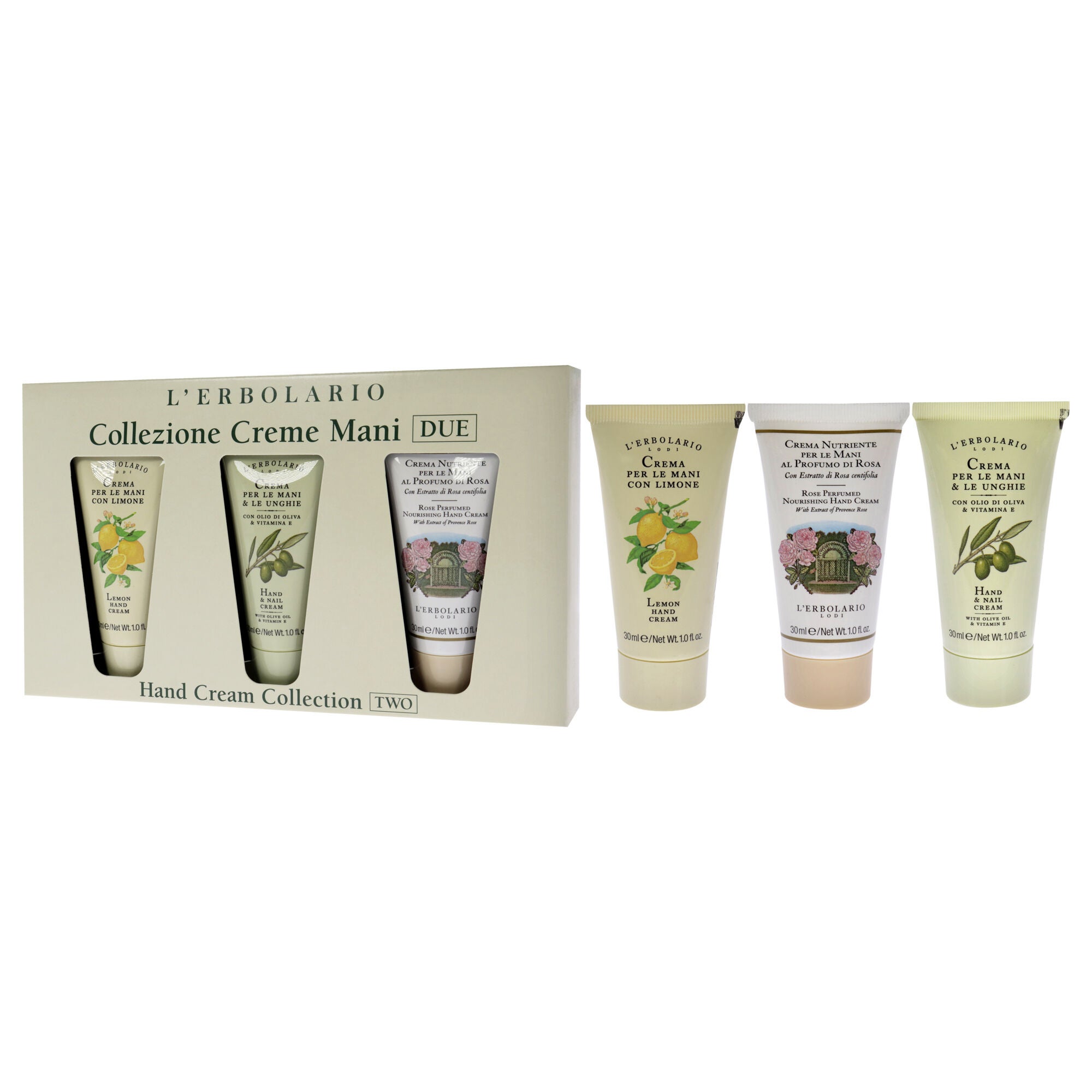Hand Cream Collection Two by LErbolario for Unisex - 3 Pc 1oz Hand and Nail Cream, 1oz Perfumed Nourishing Hand Cream - Rose, 1oz Hand Cream - Lemon, See Description, alternate image number 2