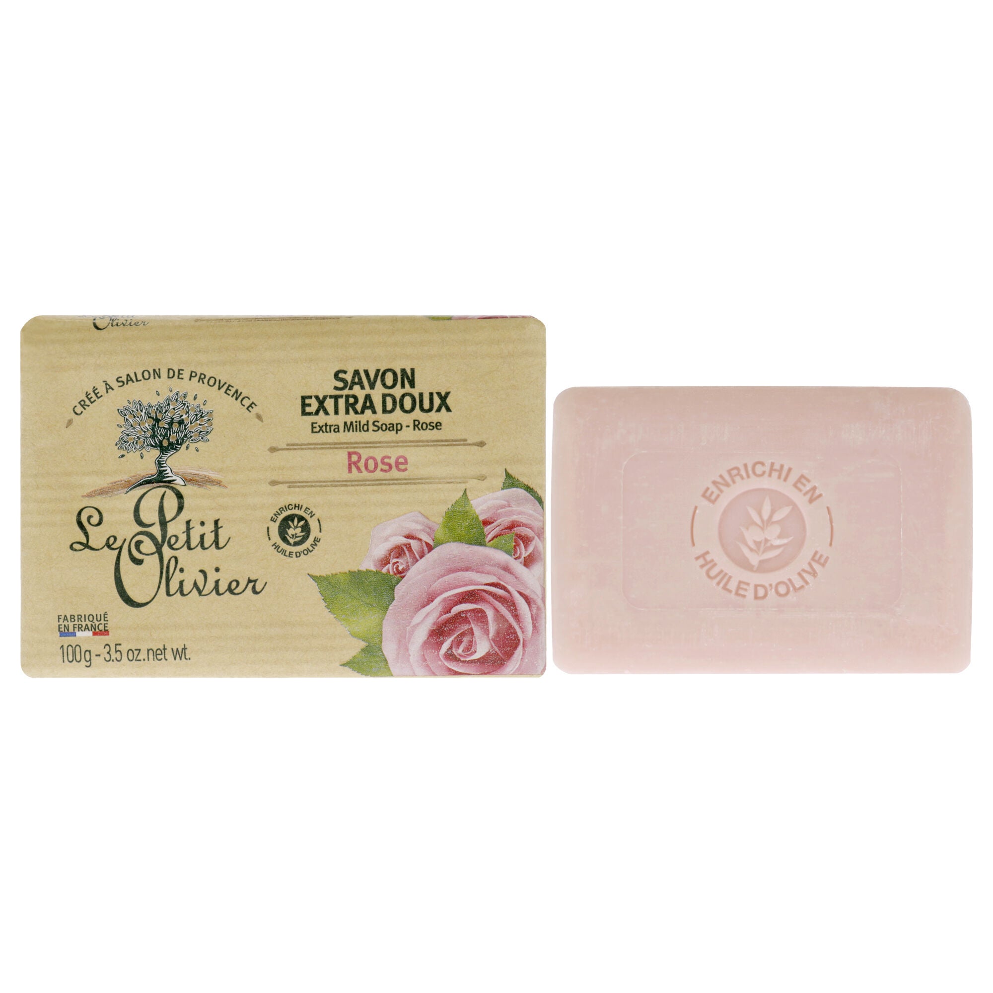 Extra Mild Soap - Rose by Le Petit Olivier for Unisex - 3.5 oz Soap, See Description, hi-res image number 0