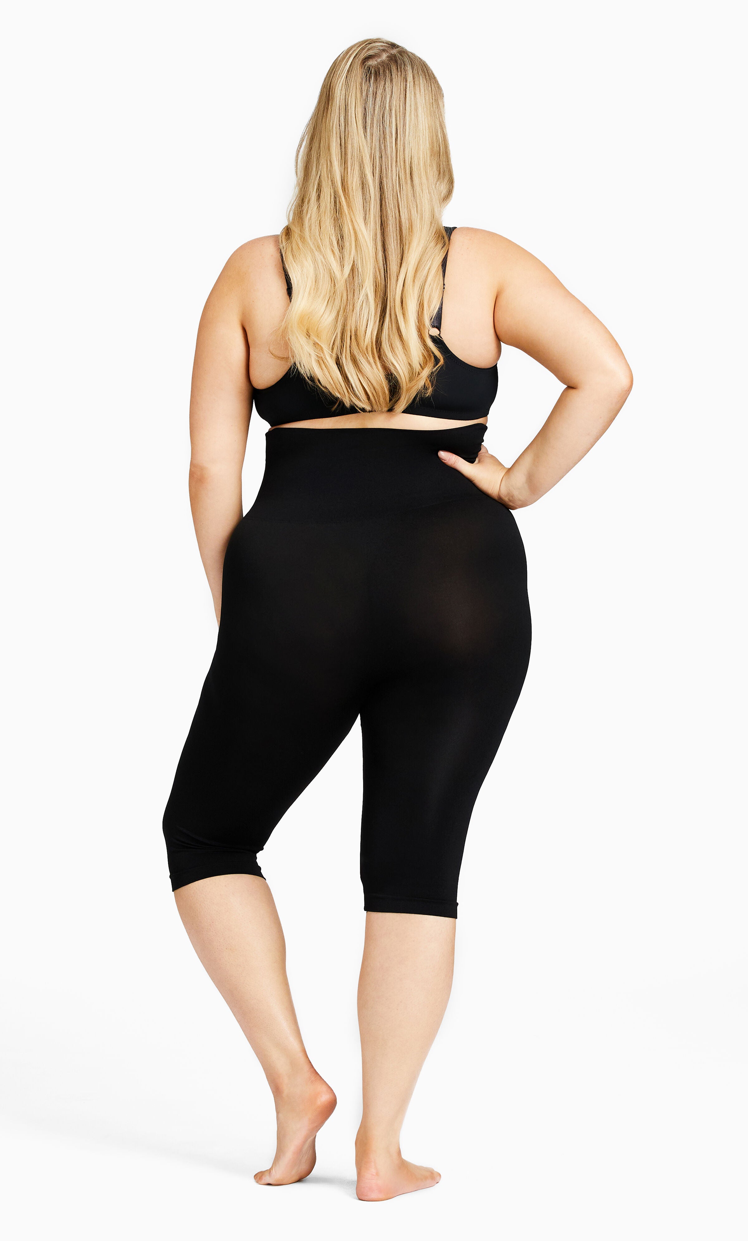 Seamless Hi Waist Capri - black, , alternate image number 1