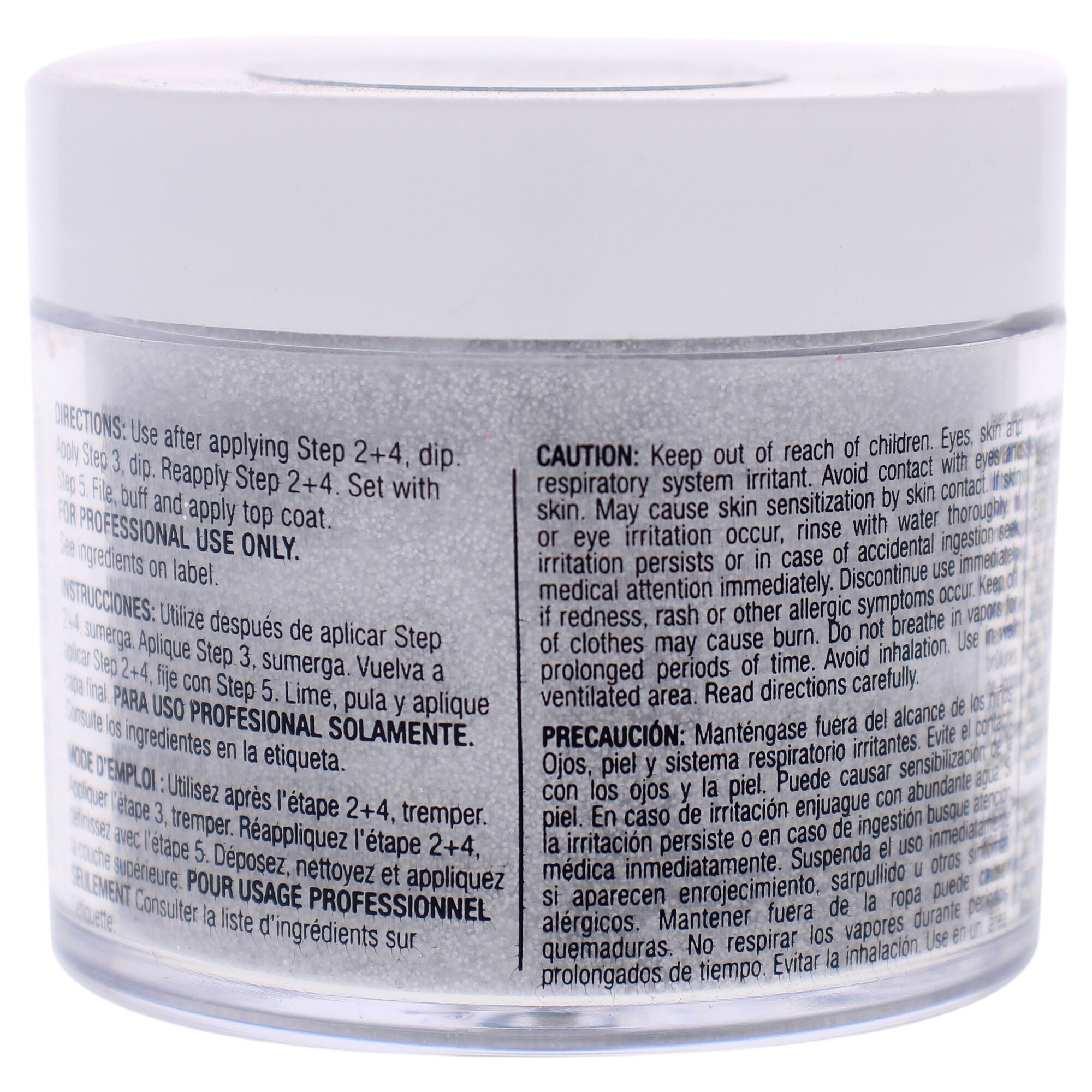 Pro Powder Polish Nail Colour Dip System - Silver with Silver Glitter by Cuccio Colour for Women - 1.6 oz Nail Powder, See Description, alternate image number 1