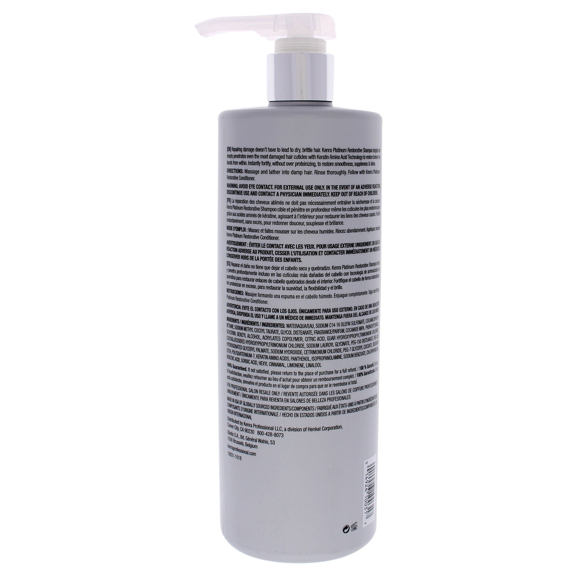 Platinum Restorative Shampoo by Kenra for Unisex - 31.5 oz Shampoo, , alternate image number 3
