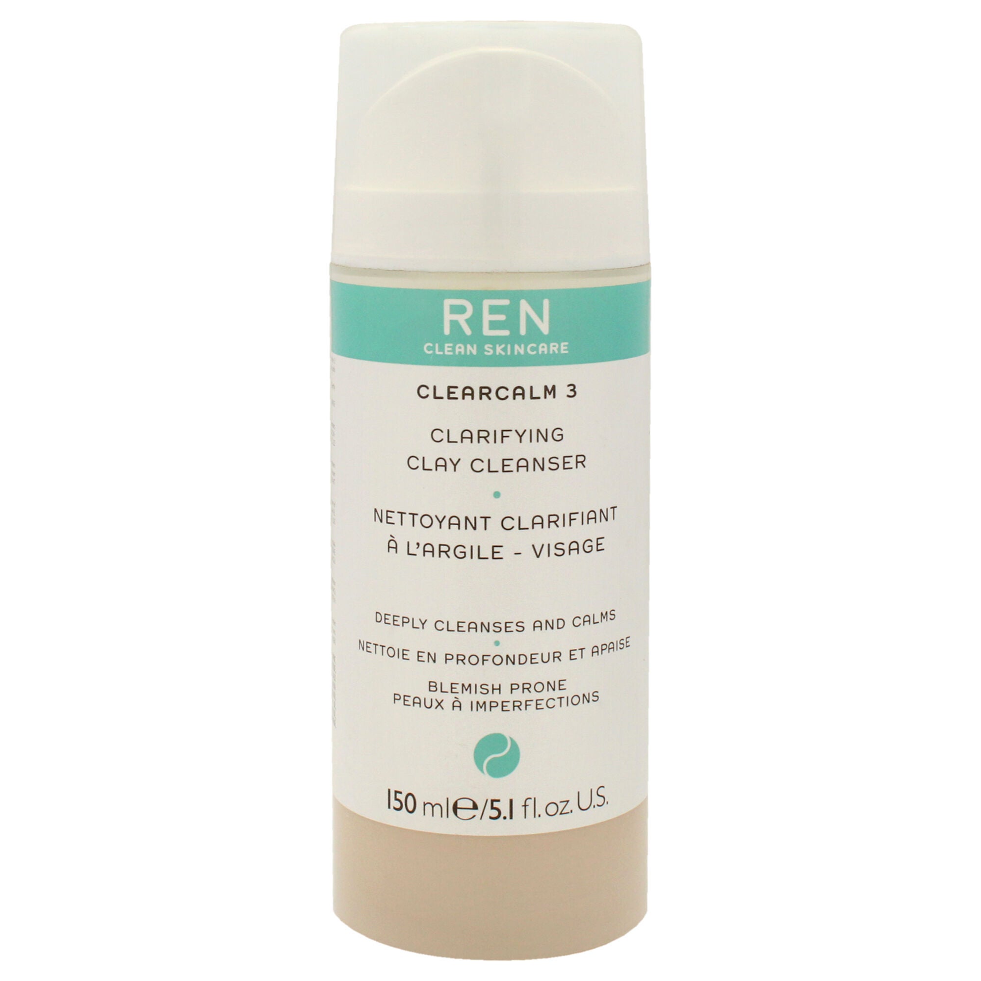 Clearcalm 3 Clarifying Clay Cleanser by REN for Unisex - 5.1 oz Cleanser, See Description, hi-res image number 0