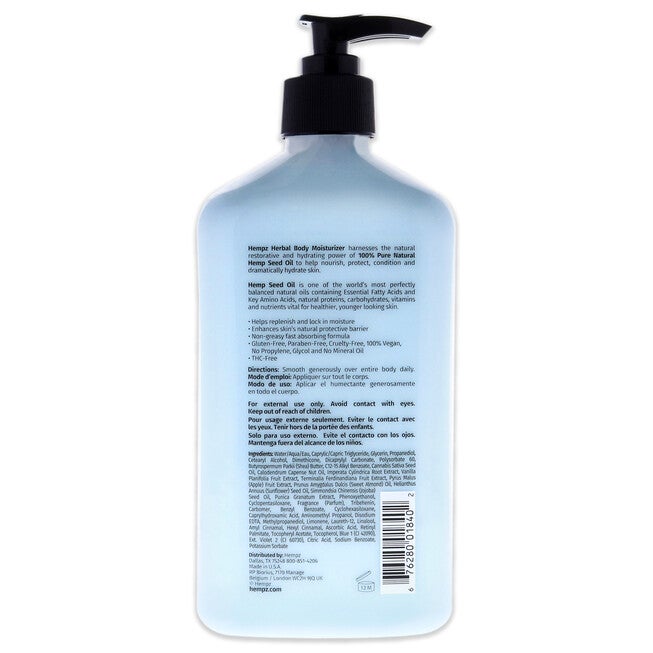 Triple Moisture Herbal Whipped Body Creme by Hempz for Unisex - 17 oz Body Cream, NA, alternate image number null