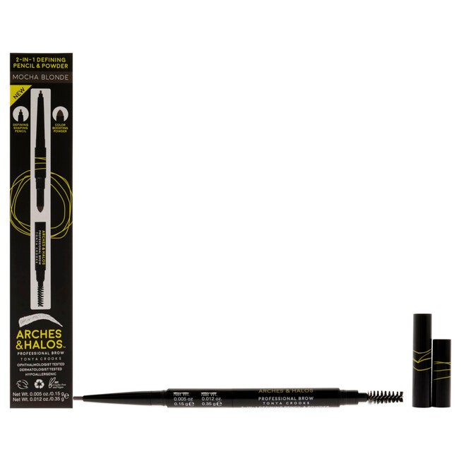 2-in-1 Defining Eyebrow Pencil and Powder - Mocha Blonde by Arches and Halos for Women - 0.017 oz Makeup, NA, hi-res image number null