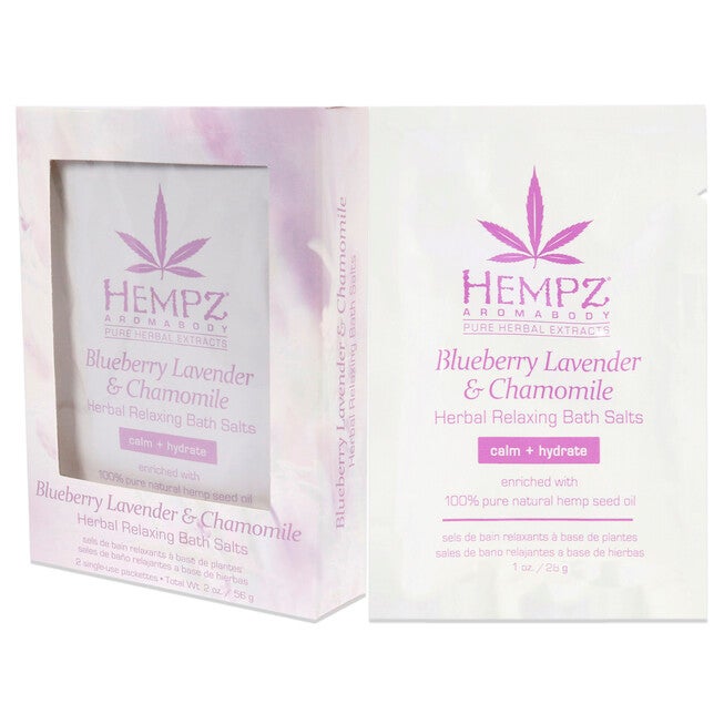 Aromabody Blueberry Lavender and Chamomile Herbal Relaxing Bath Salts by Hempz for Unisex - 2 x 1 oz Bath Salt, , alternate image number null