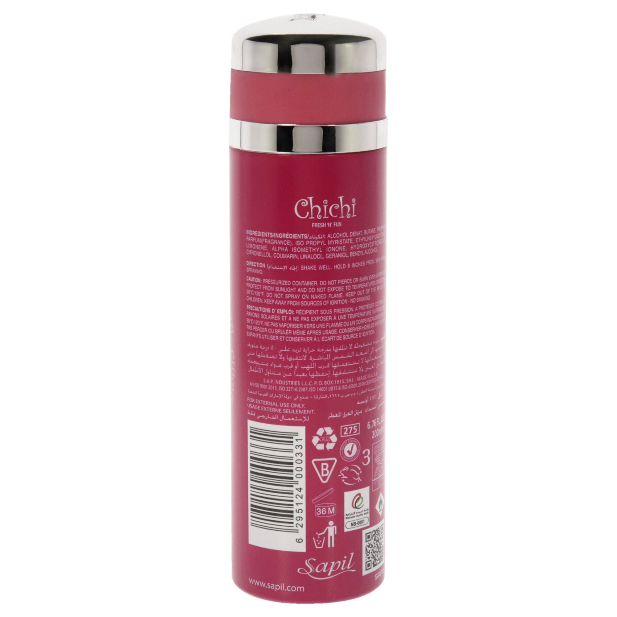 Chichi Pour Femme by Sapil for Women - 6.76 oz Deodorant Spray, See Description, alternate image number 1