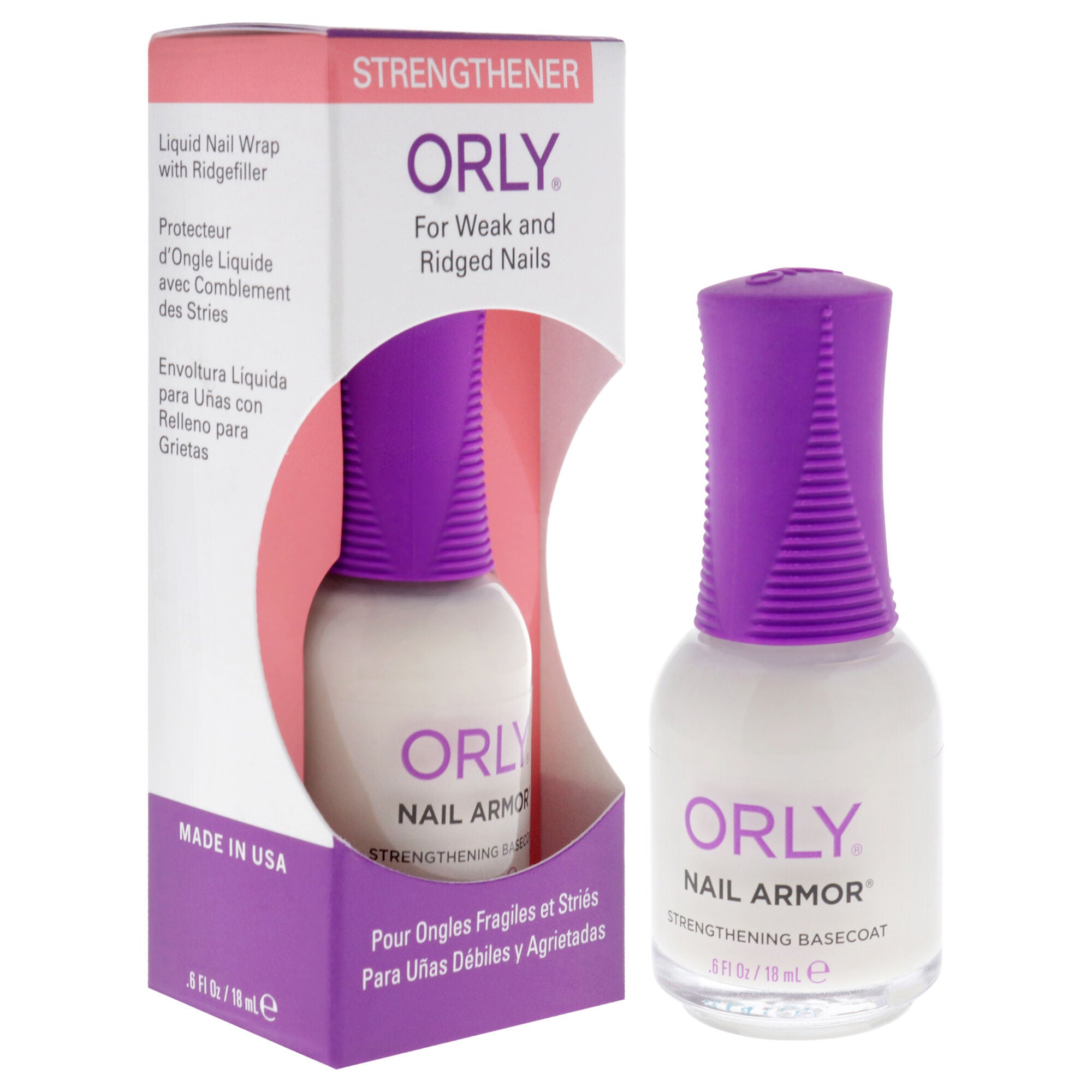 Nail Armor Strengthening Basecoat by Orly for Women - 0.6 oz Nail Polish, See Description, alternate image number 2