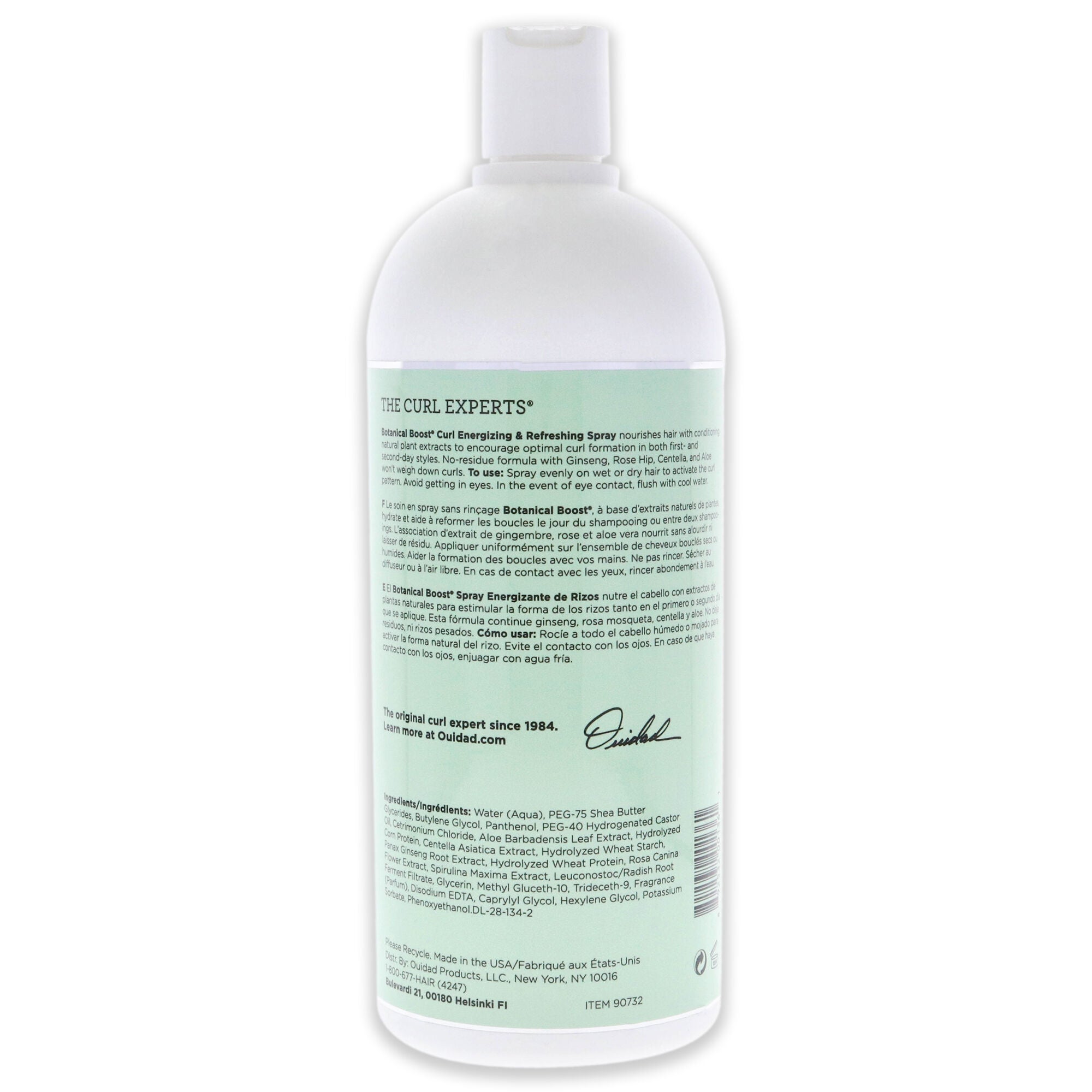 Botanical Boost Curl Energizing and Refreshing Spray by Ouidad for Unisex - 33.8 oz Hair Spray, See Description, alternate image number 1