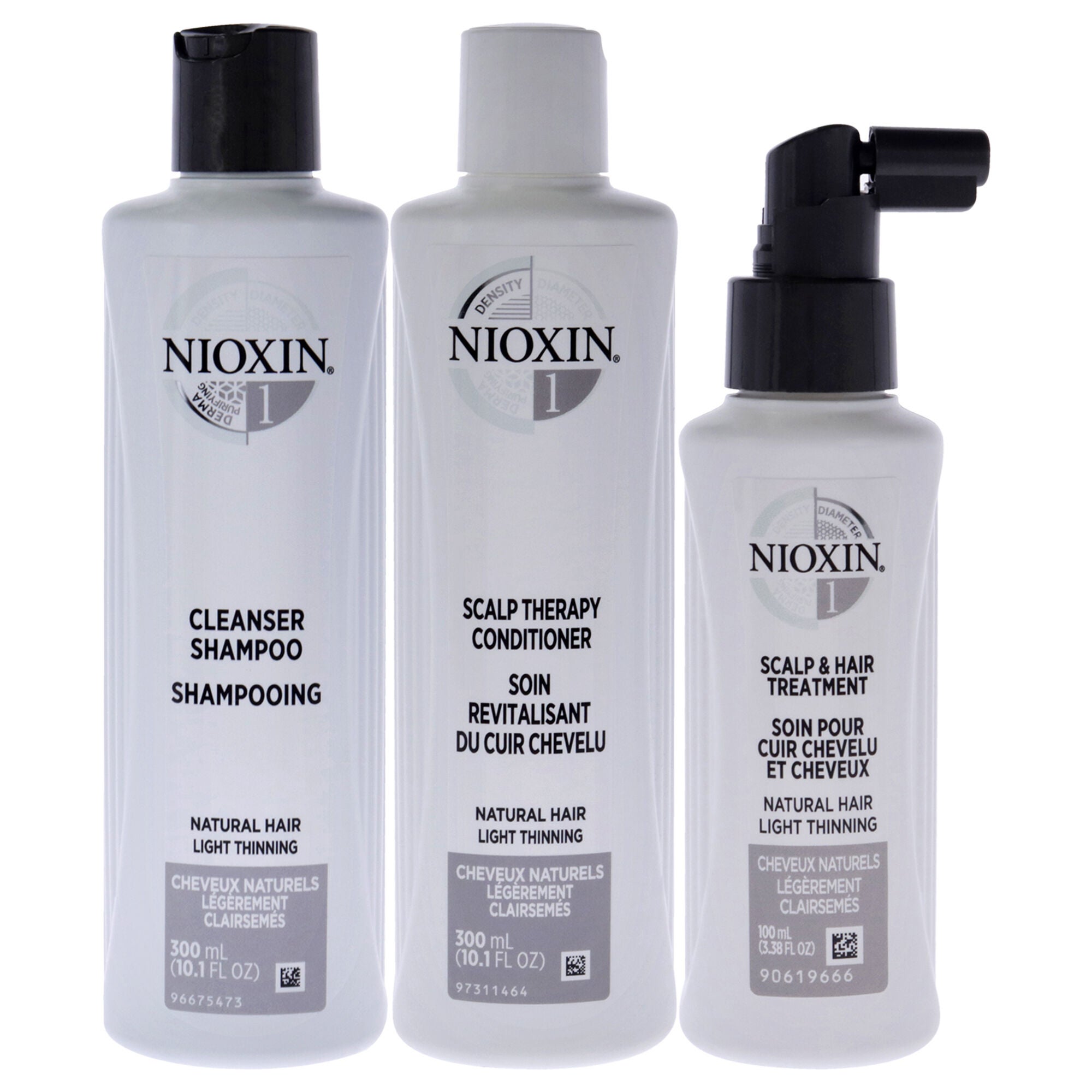 System 1 Kit by Nioxin for Unisex - 3 Pc 10.1oz Cleanser Shampoo, 10.1oz Scalp Therapy Conditioner, 3.38oz Scalp and Hair Treatment, See Description, alternate image number 1
