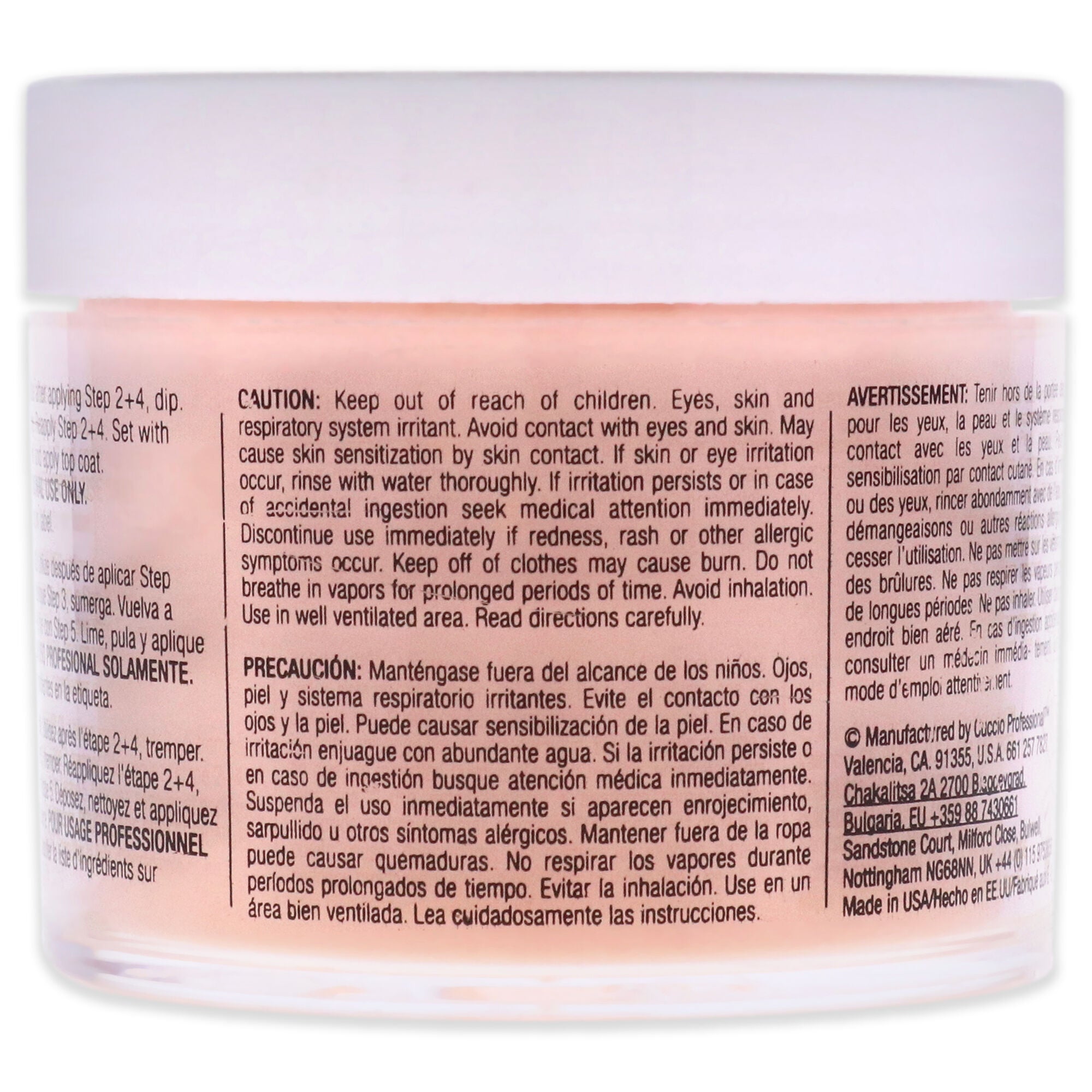 Pro Powder Polish Nail Colour Dip System - Peach Sorbet by Cuccio Colour for Women - 1.6 oz Nail Powder, See Description, alternate image number 1