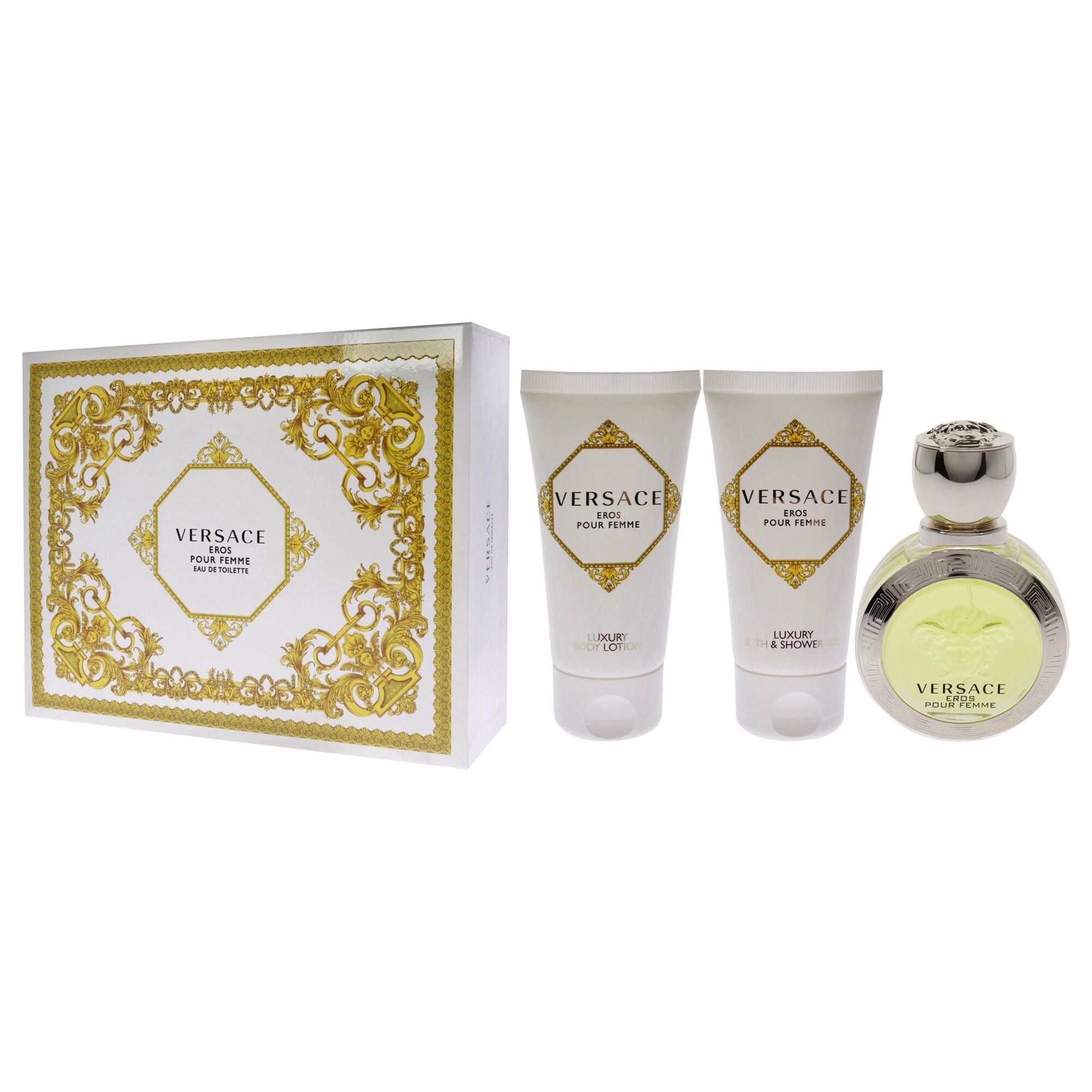 Versace Eros Pour Femme by Versace for Women - 3 Pc Gift Set 1.7oz EDT Spray, 1.7oz Luxury Bath Shower Gel, 1.7oz Luxury Body Lotion, See Description, alternate image number 3