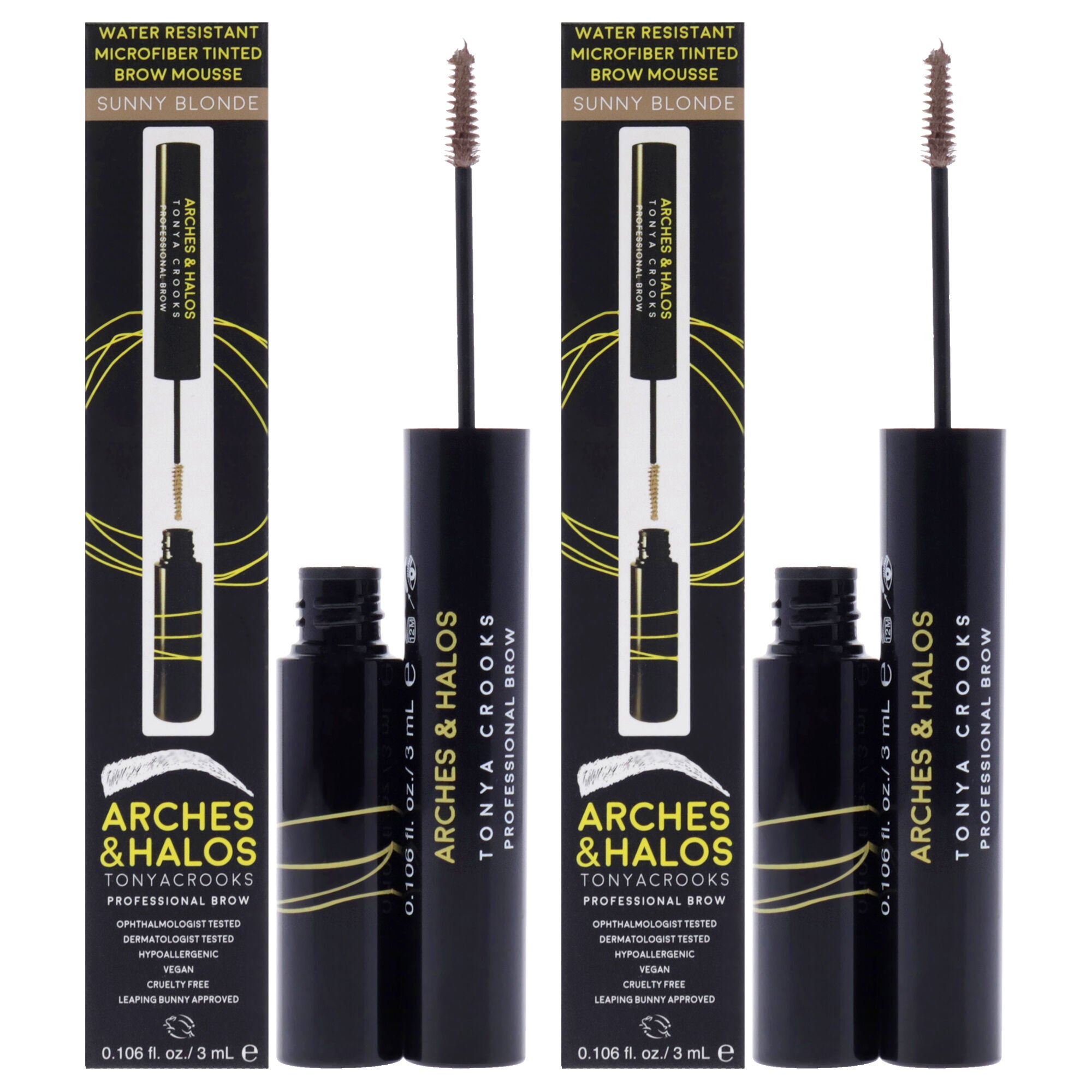 Microfiber Tinted Brow Mousse - Sunny Blonde by Arches and Halos for Women - 0.106 oz Mousse - Pack of 2, See Description, hi-res image number 0