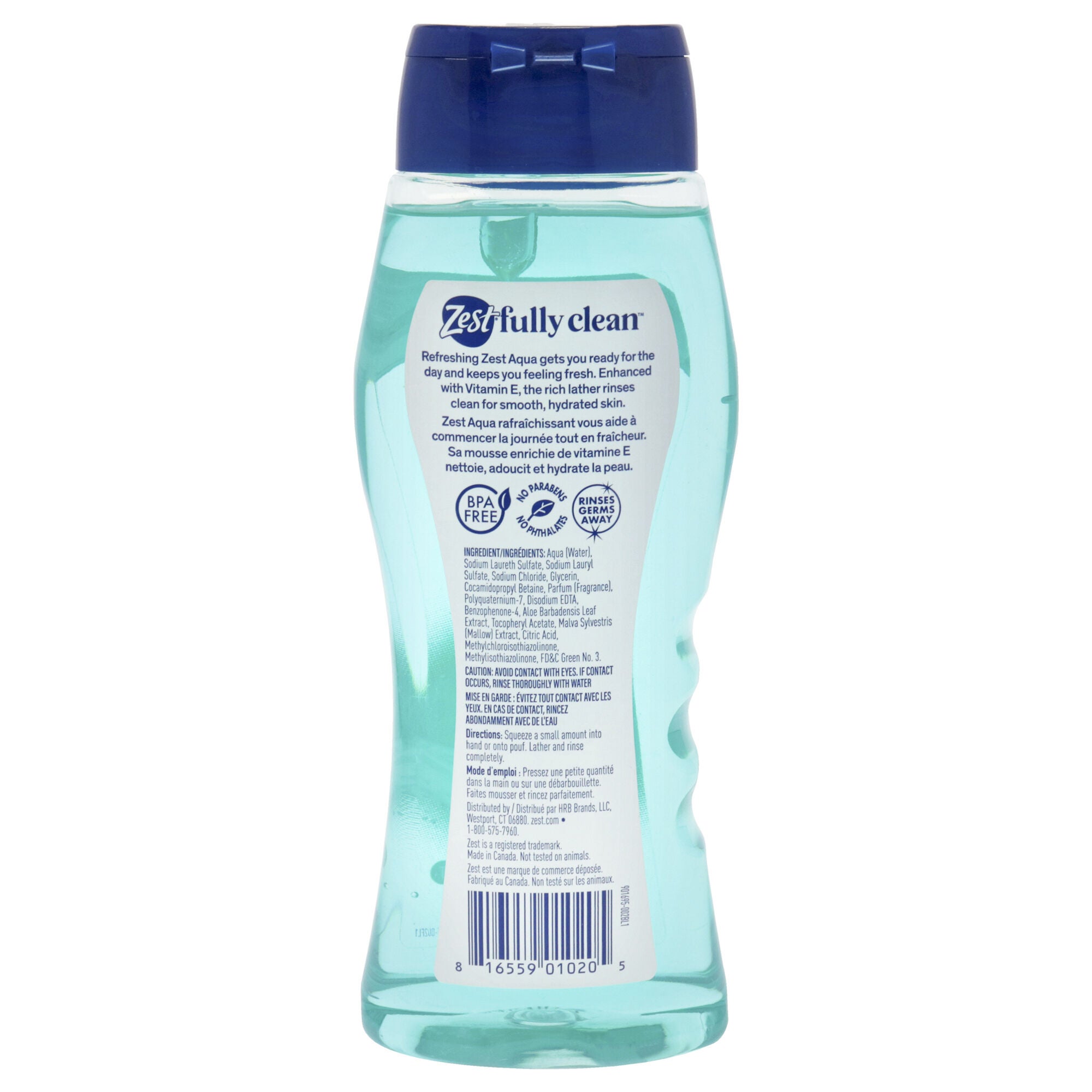 Hydrating Body Wash - Aqua by Zest for Women - 18 oz Body Wash, See Description, alternate image number 1