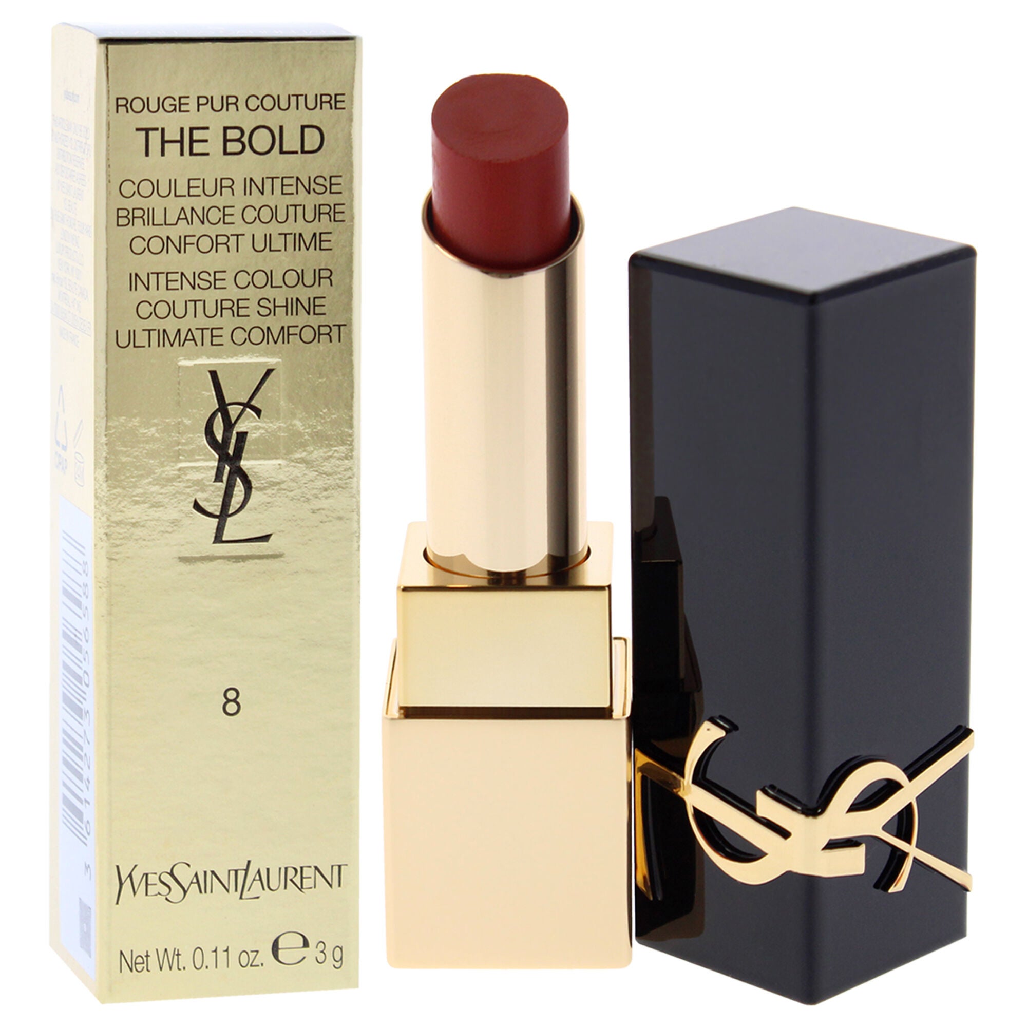 Rouge Pur Couture The Bold Lipstick - 08 Fearless Carnelian by Yves Saint Laurent for Women - 0.11 oz Lipstick, See Description, alternate image number 2