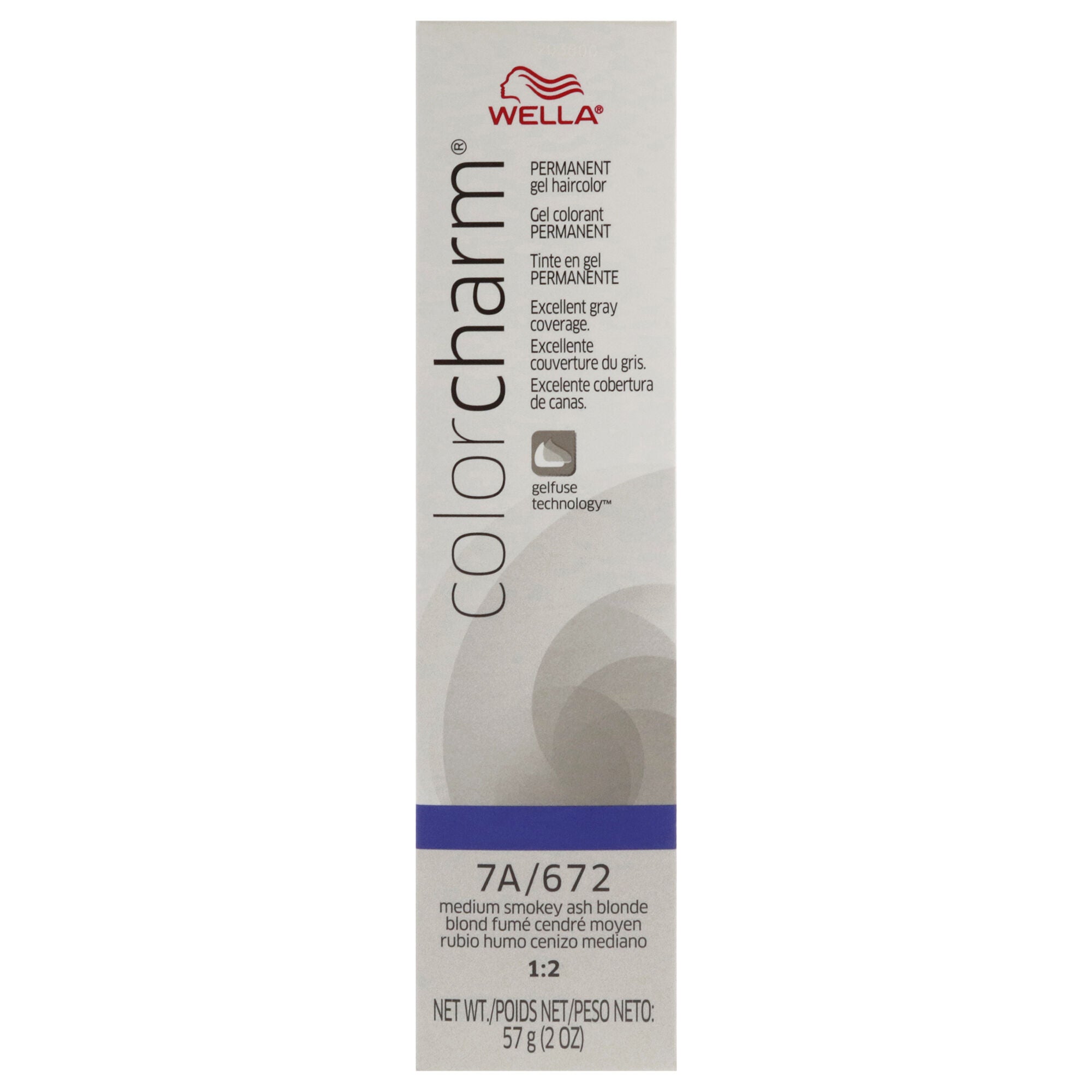 Color Charm Permanent Hair Color Gel - 7A 672 Medium Smokey Ash Blonde by Wella for Unisex - 2 oz Hair Color, Brown, alternate image number 4