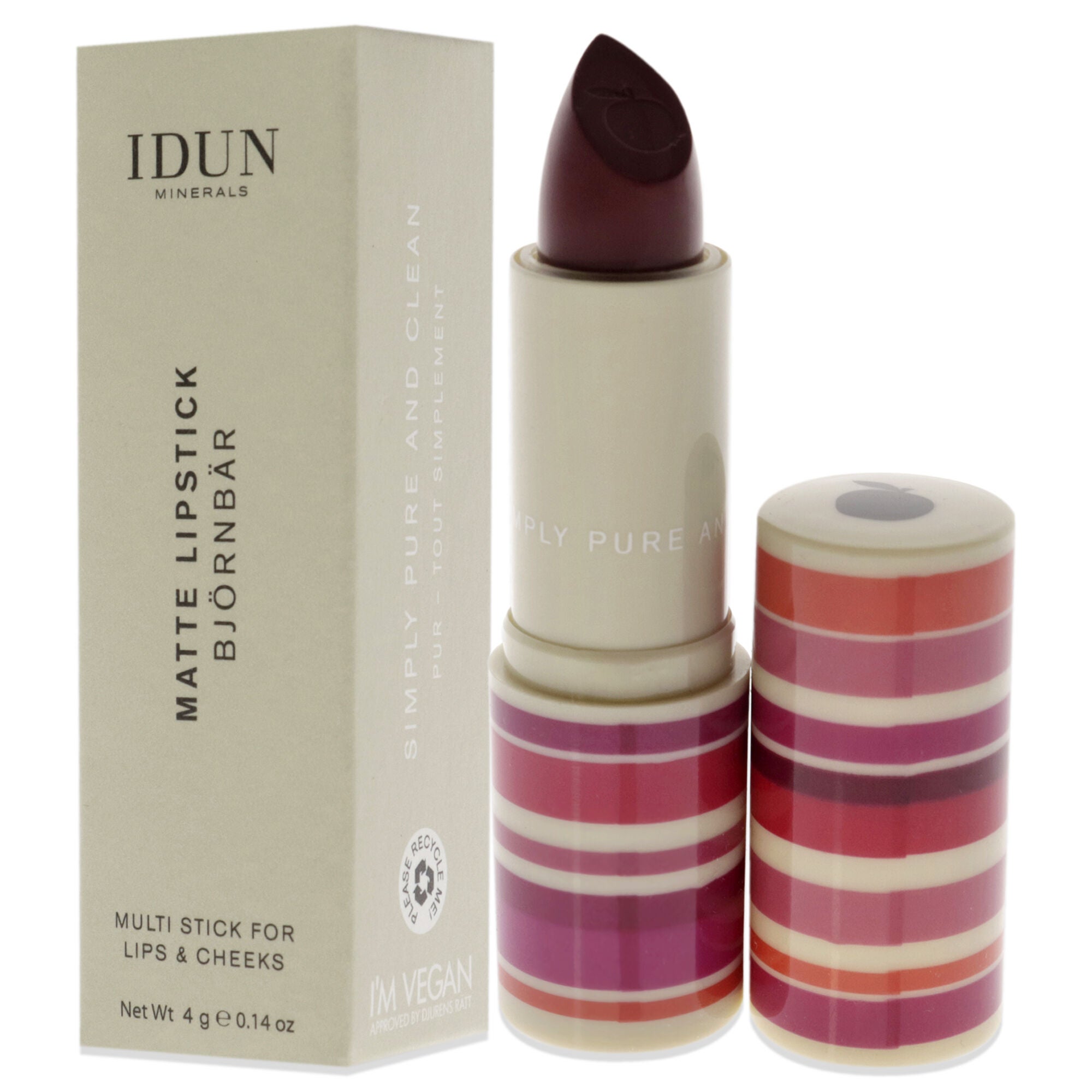 Matte Lipstick - 106 Bjornbar by Idun Minerals for Women - 0.14 oz Lipstick, See Description, alternate image number 3