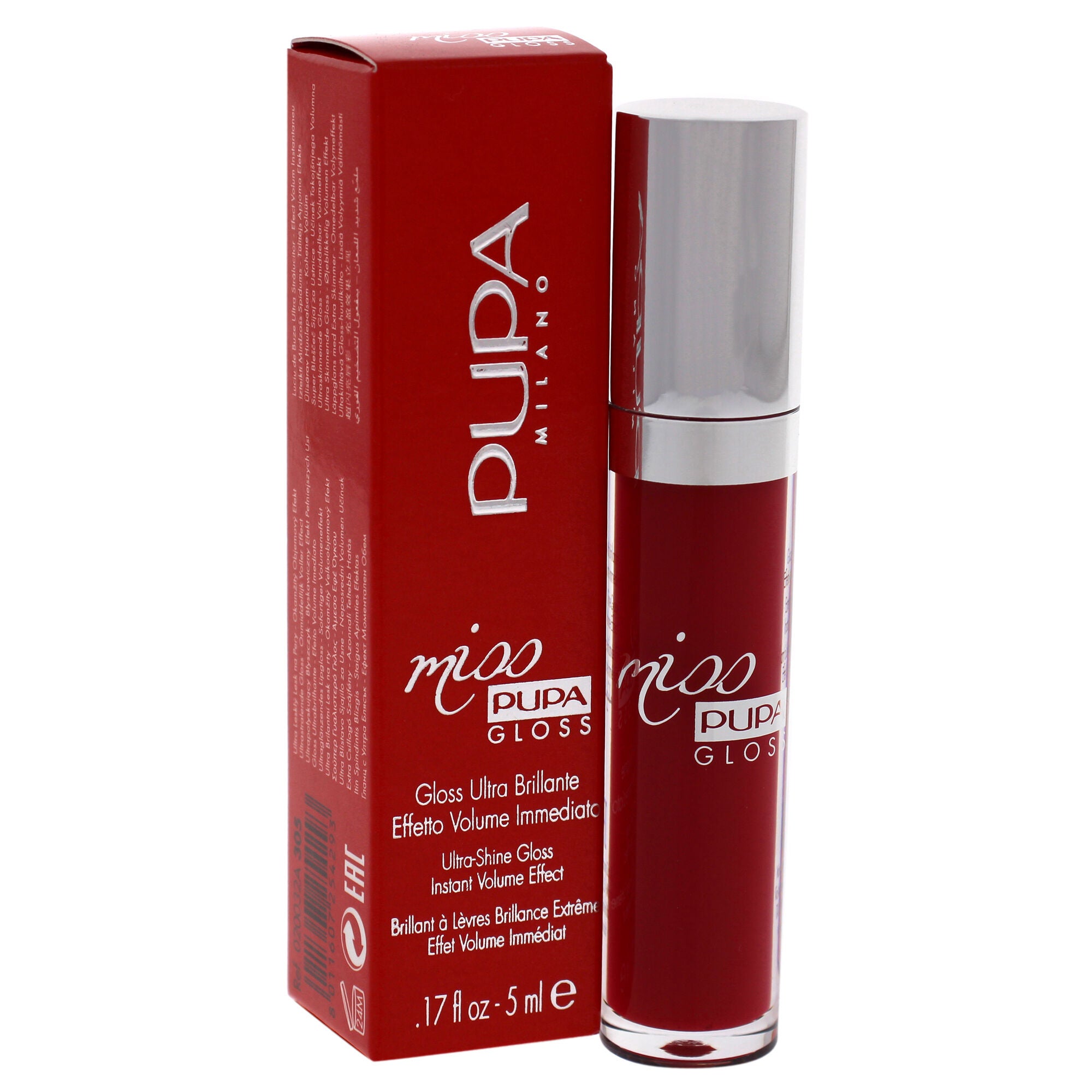 Miss Pupa Gloss Ultra-Shine Lip Gloss - 305 Essential Red by Pupa Milano for Women - 0.17 oz Lip Gloss, See Description, alternate image number 2