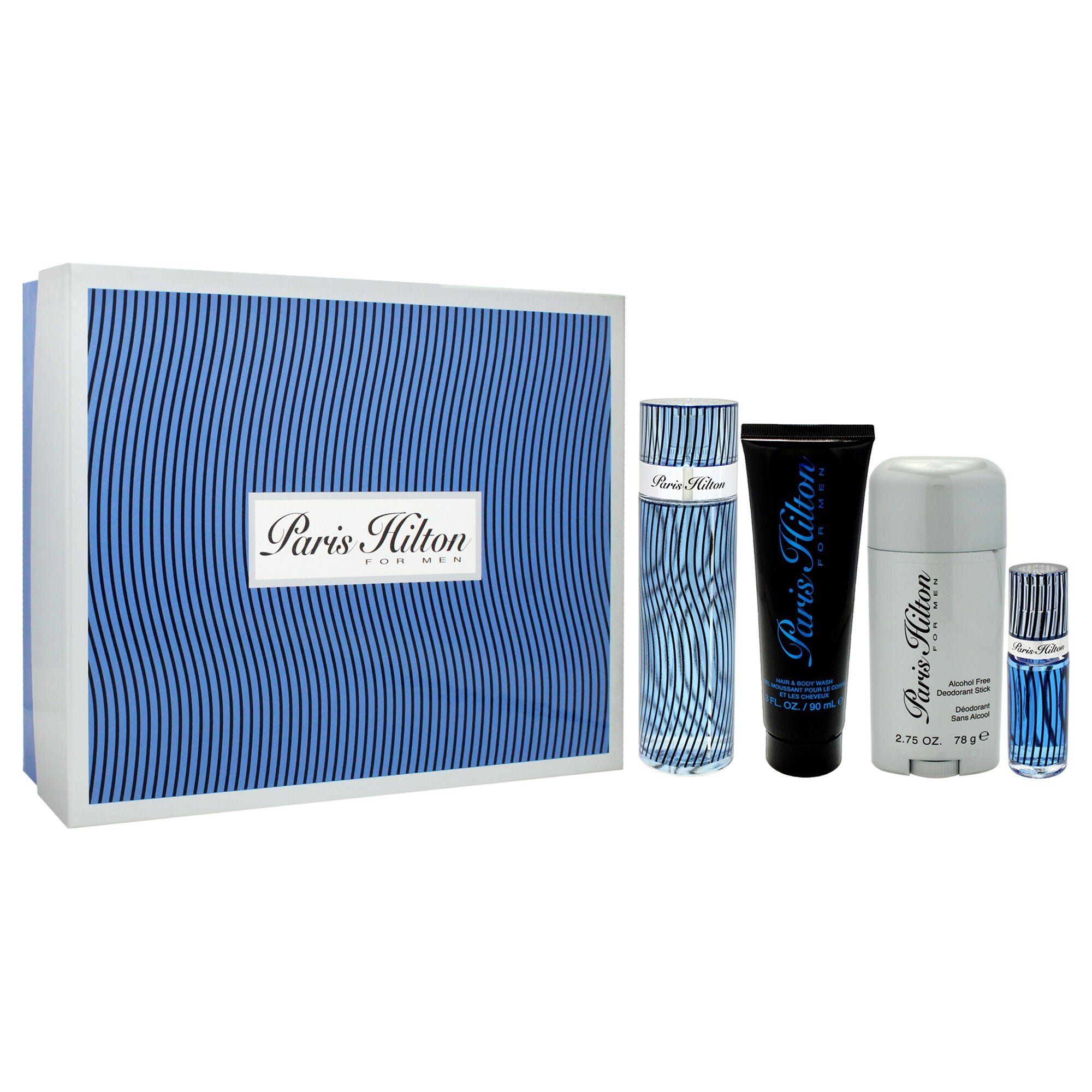 Paris Hilton by Paris Hilton for Men - 4 Pc Gift Set 3.4oz EDT Spray, 3oz Hair and Body Wash, 2.75oz Alcohol Free Deodorant Stick, 0.34oz EDT Spray, See Description, alternate image number 2