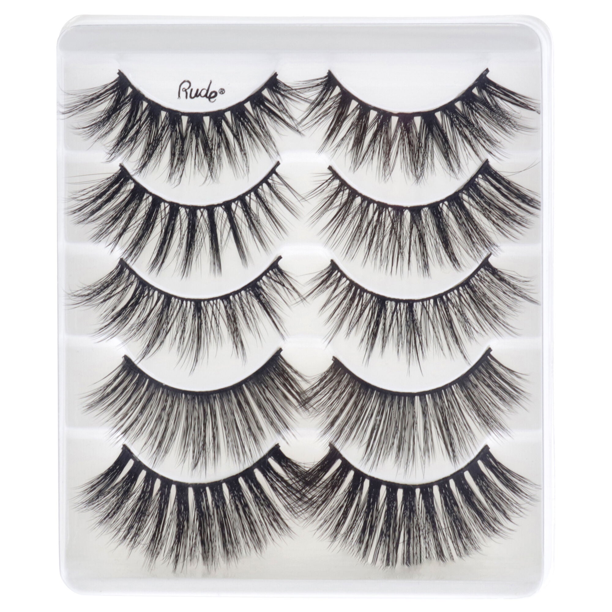 Essential Faux Mink 3D Lashes - Humor Me by Rude Cosmetics for Women - 5 Pair Eyelashes, See Description, alternate image number 1