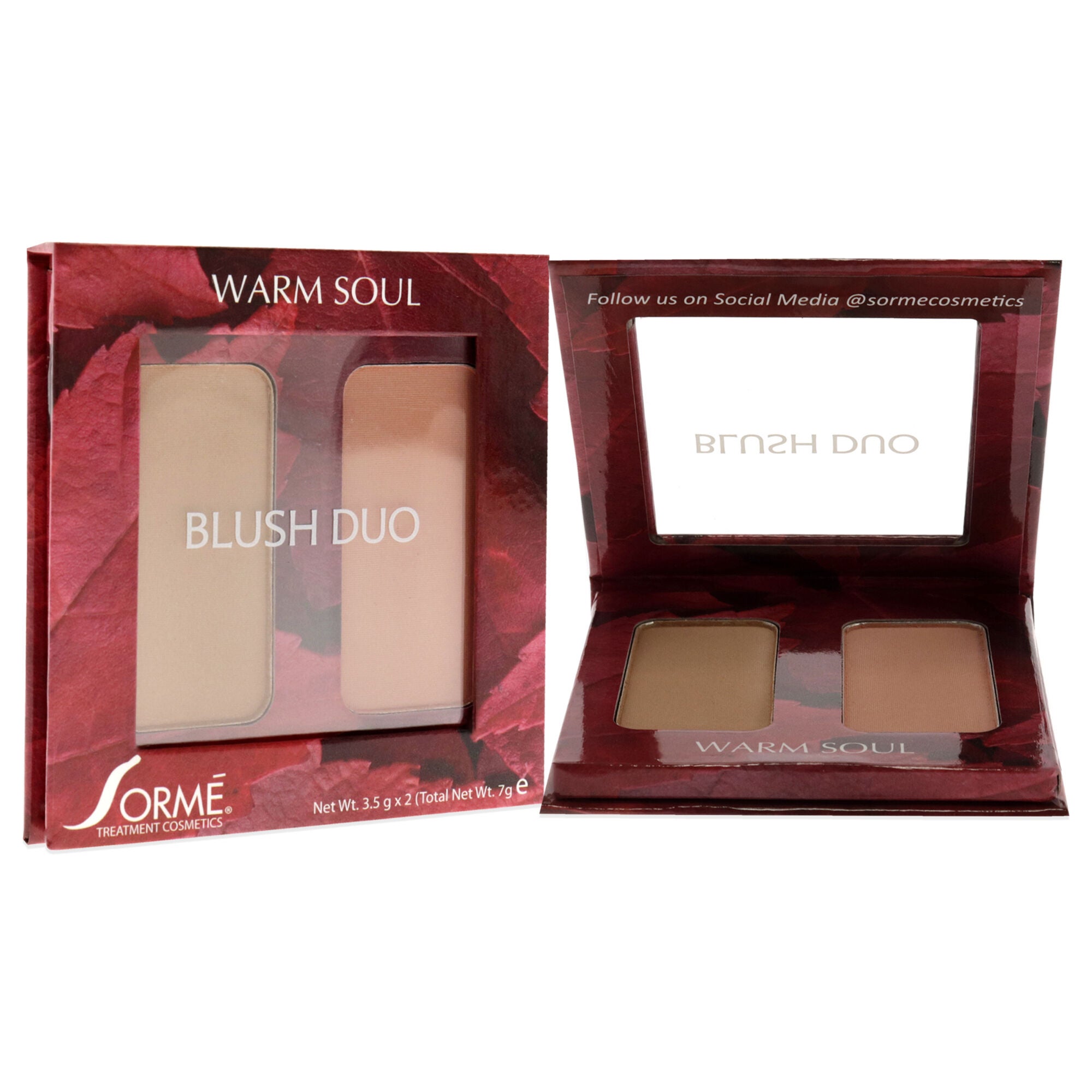 Blush Duo Compacts - Warm Soul by Sorme Cosmetics for Women - 2 x 0.12 oz Blush, See Description, alternate image number 1