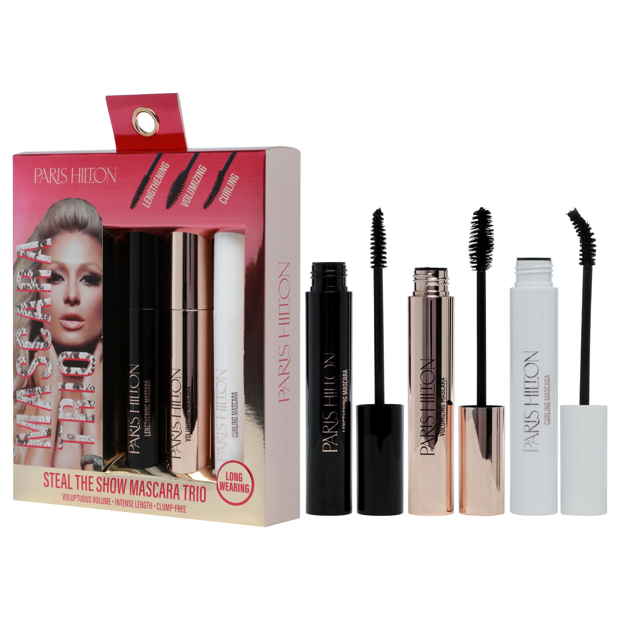 Steal The Show Mascara Trio by Paris Hilton Cosmetics for Women - 3 Pc 0.27oz Lengthening Mascara, 0.27oz Volumizing Mascara, 0.27oz Curling Mascara, , alternate image number 7