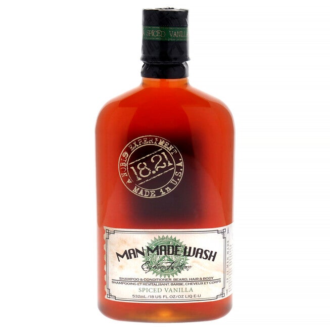 Man Made Wash - Spiced Vanilla by 18.21 Man Made for Men - 18 oz 3-In-1 Shampoo, Conditioner and Body Wash, See Description, hi-res image number 0