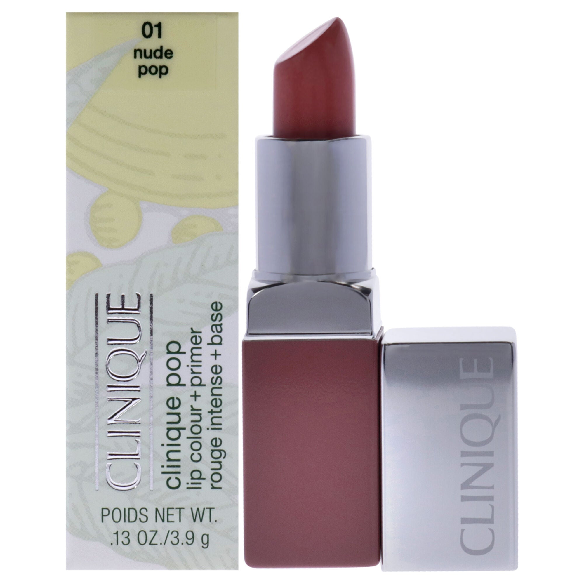 Clinique Pop Lip Colour Plus Primer - 01 Nude Pop by Clinique for Women - 0.13 oz Lipstick, See Description, hi-res image number 0