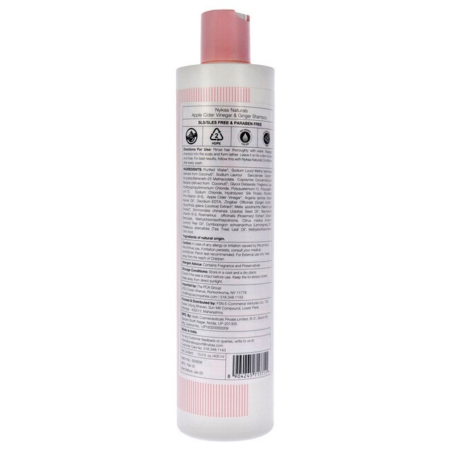Shampoo - Apple Cider Vinegar and Ginger by Nykaa Naturals for Women - 13.5 oz Shampoo, , alternate image number 2