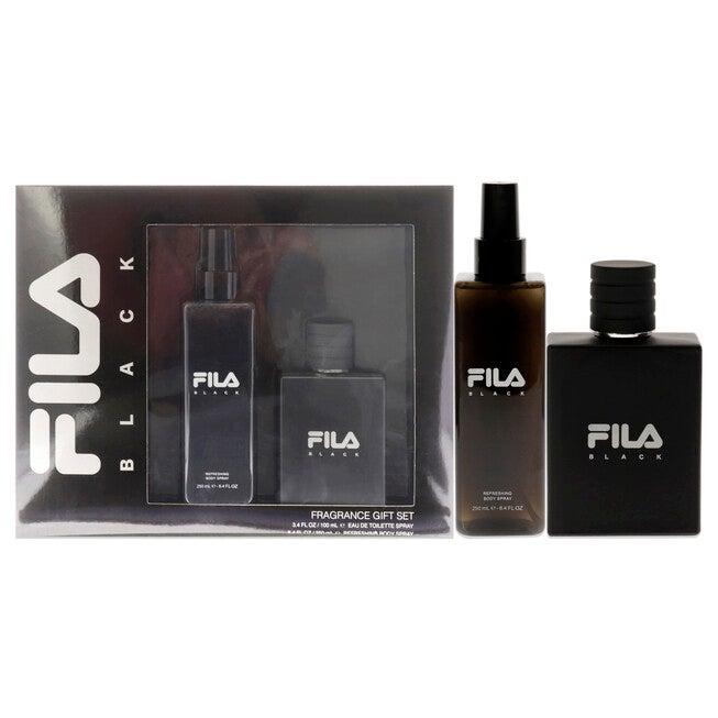 Fila Black by Fila for Men - 2 Pc Gift Set 3.4oz EDT Spray, 8.4oz Body Spray, NA, hi-res image number null