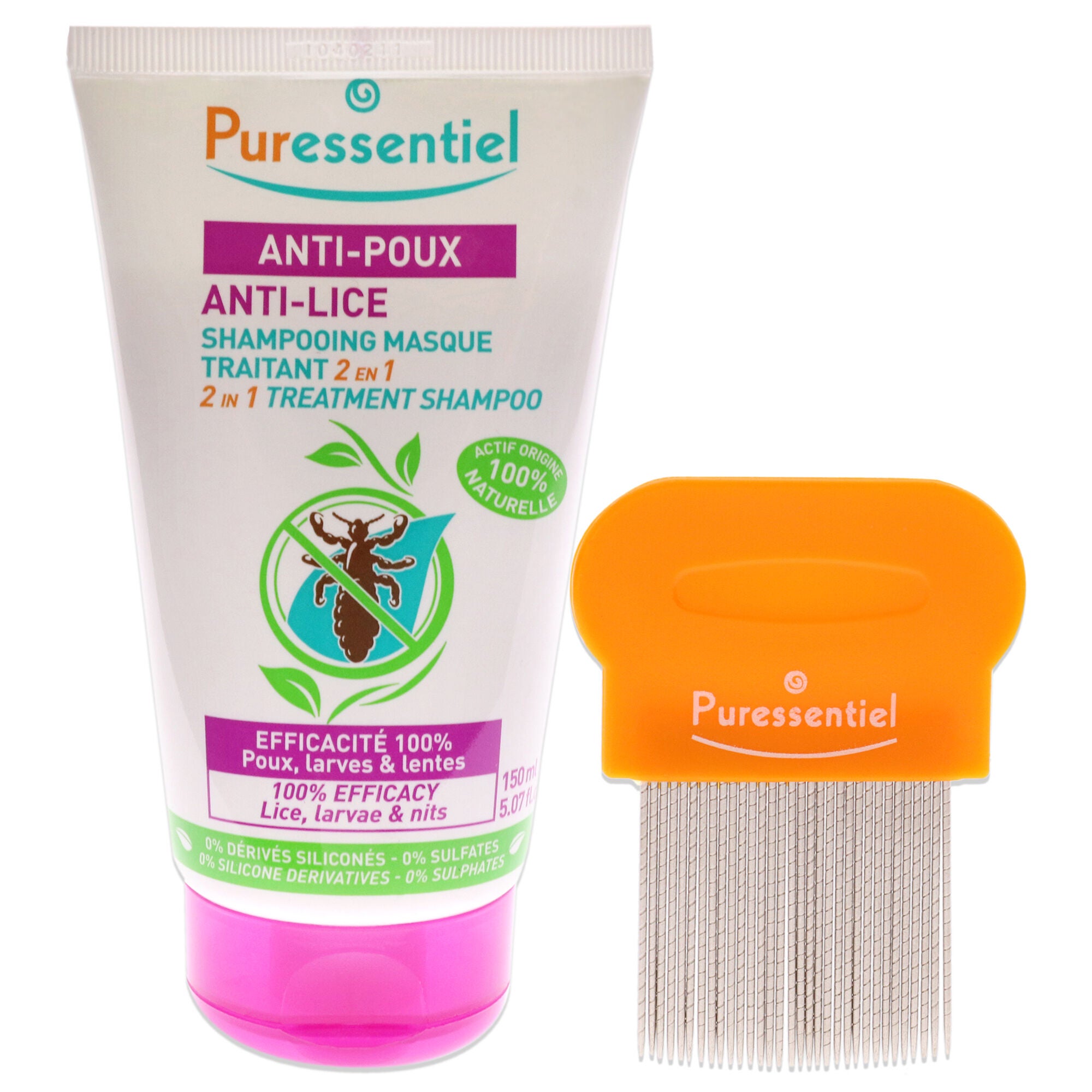 Anti-Lice 2-In-1 Treatment Shampoo Plus Comb by Puressentiel for Unisex - 5.07 oz Shampoo, See Description, alternate image number 4