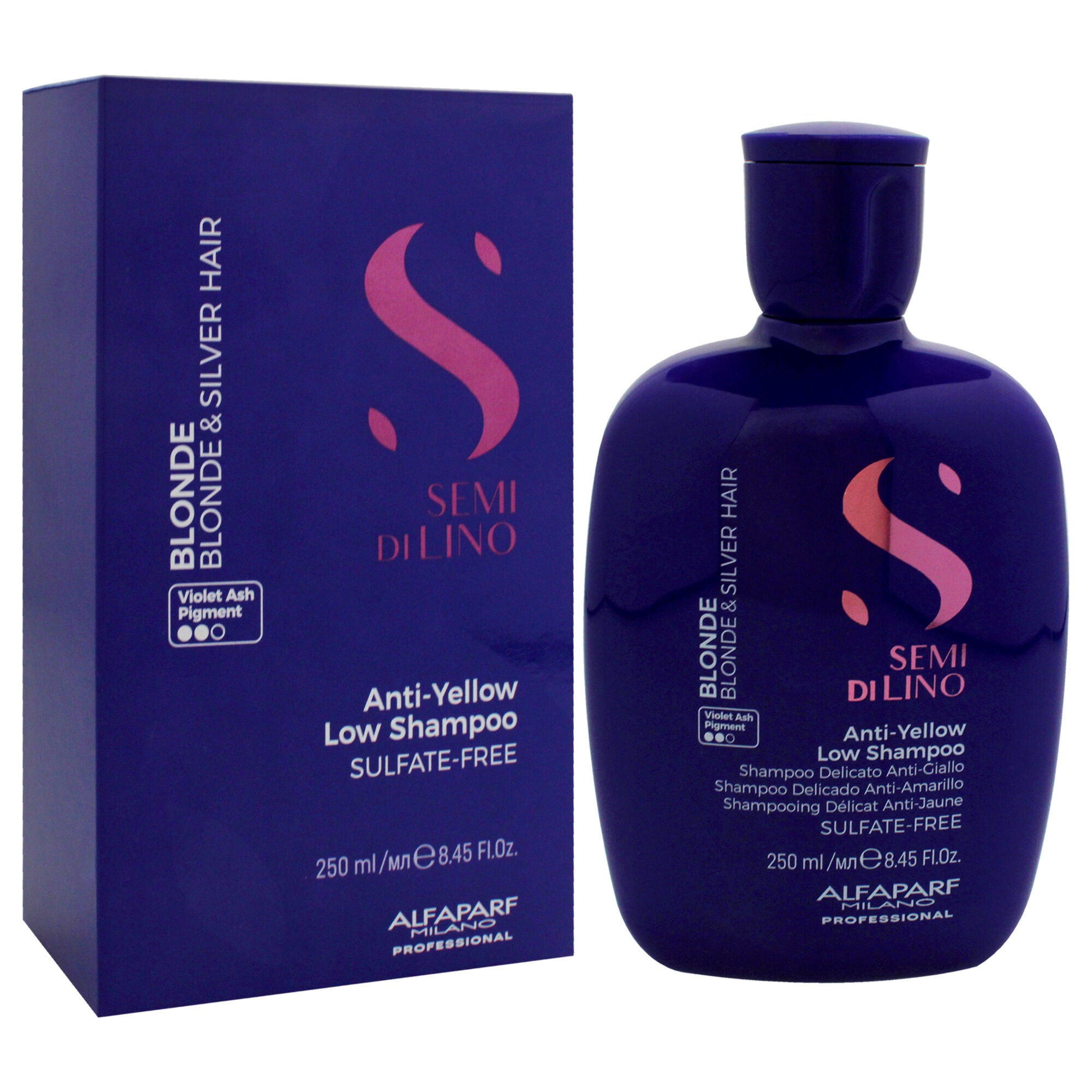 Semi Di Lino Blonde Anti-Yellow Low Shampoo by Alfaparf Milano for Unisex - 8.4 oz Shampoo, See Description, alternate image number 2