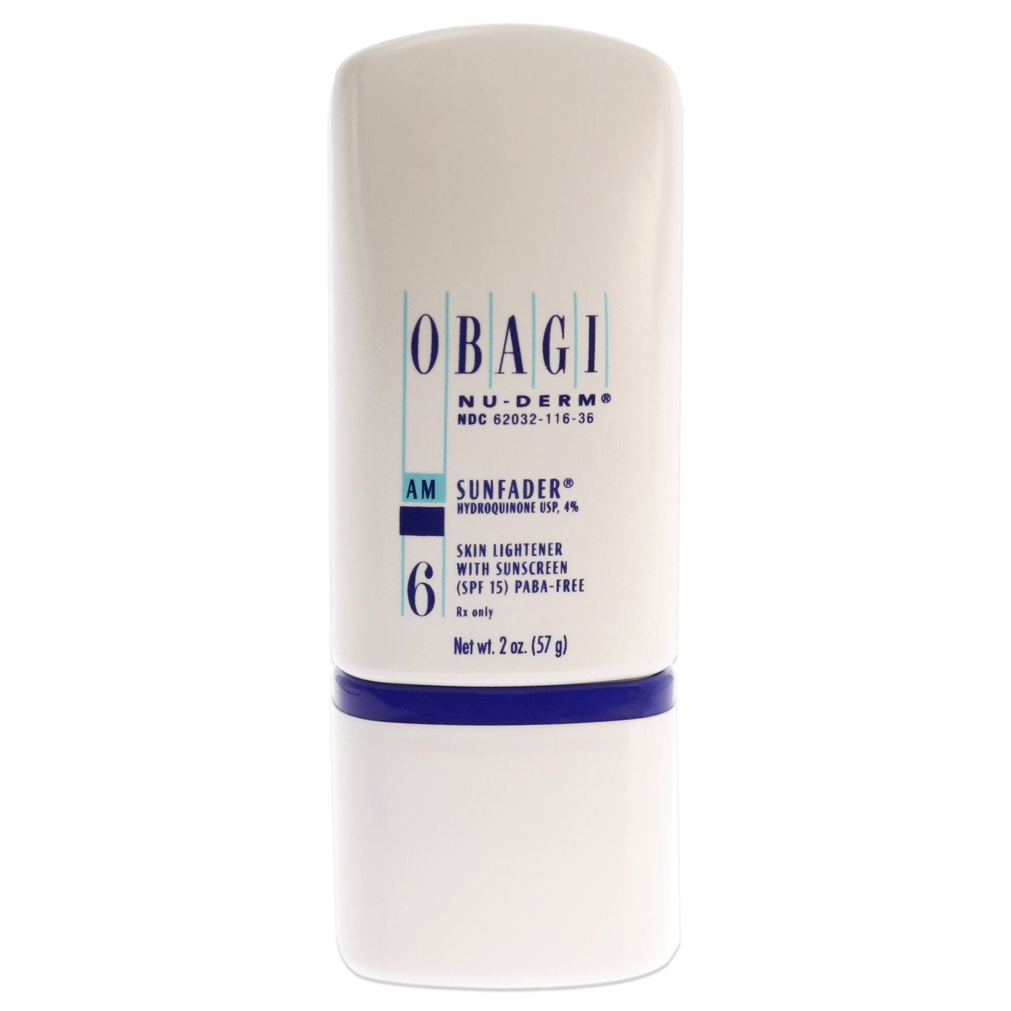 Obagi Nu-Derm 6 AM Sunfader Skin Lightener with Sunscreen SPF 15 by Obagi for Women - 2 oz Cream, See Description, hi-res image number 0
