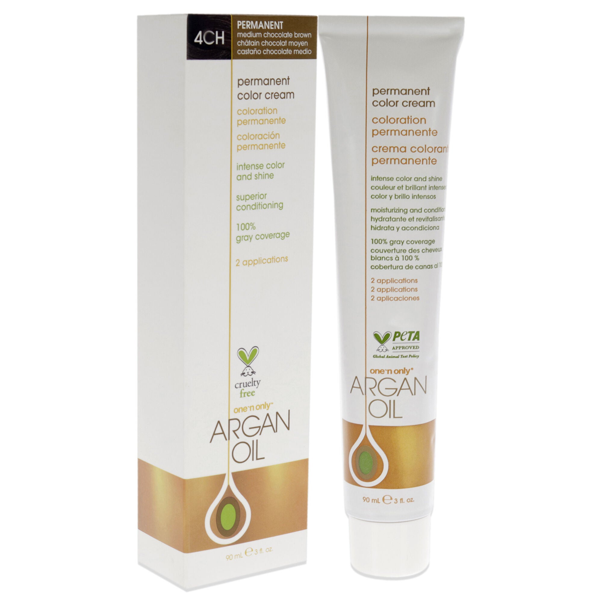 Argan Oil Permanent Color Cream - 4CH Medium Chocolate Brown by One n Only for Unisex - 3 oz Hair Color, , alternate image number 6