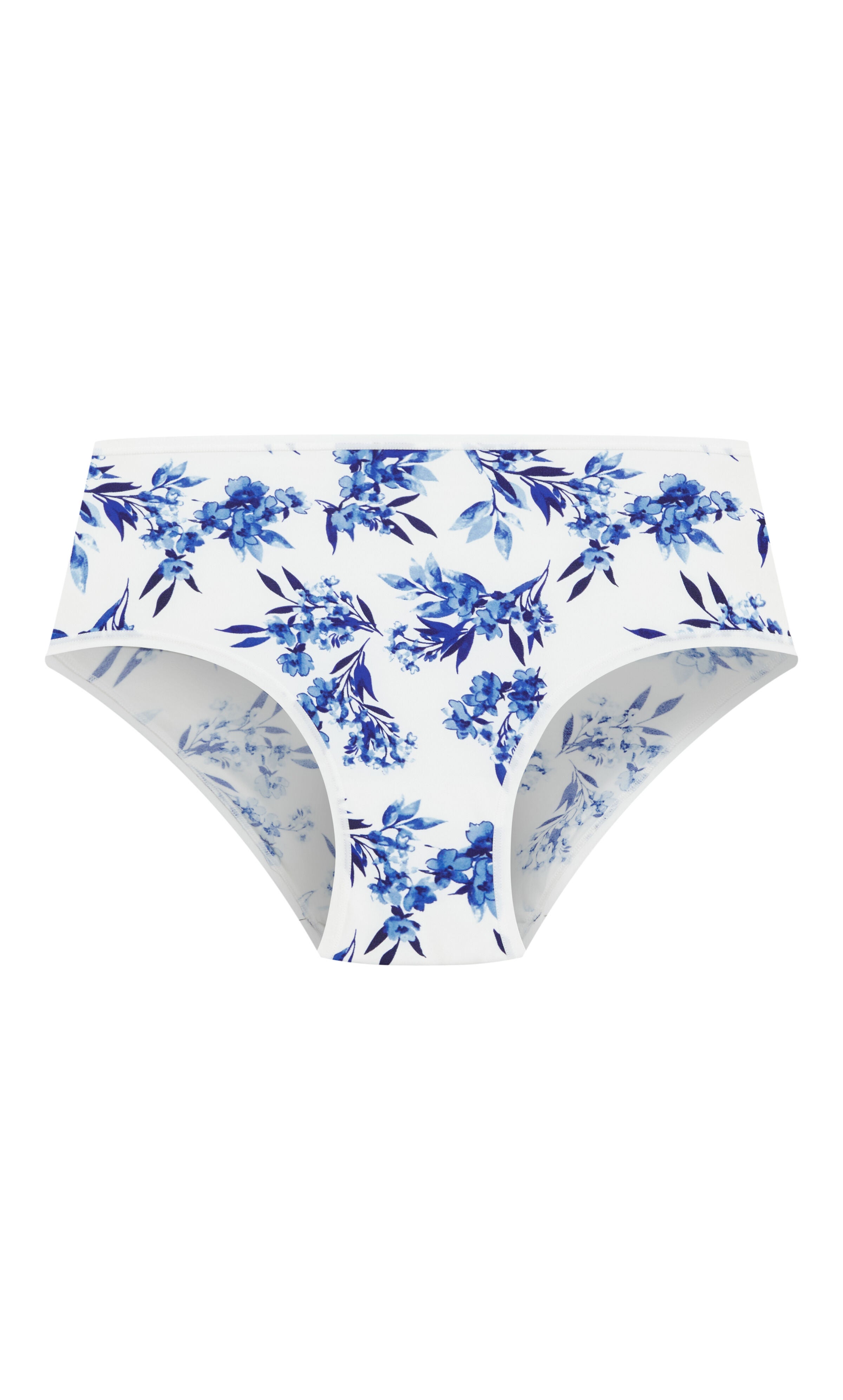 Microfiber Hi Cut Print Brief - white floral, , alternate image number 2