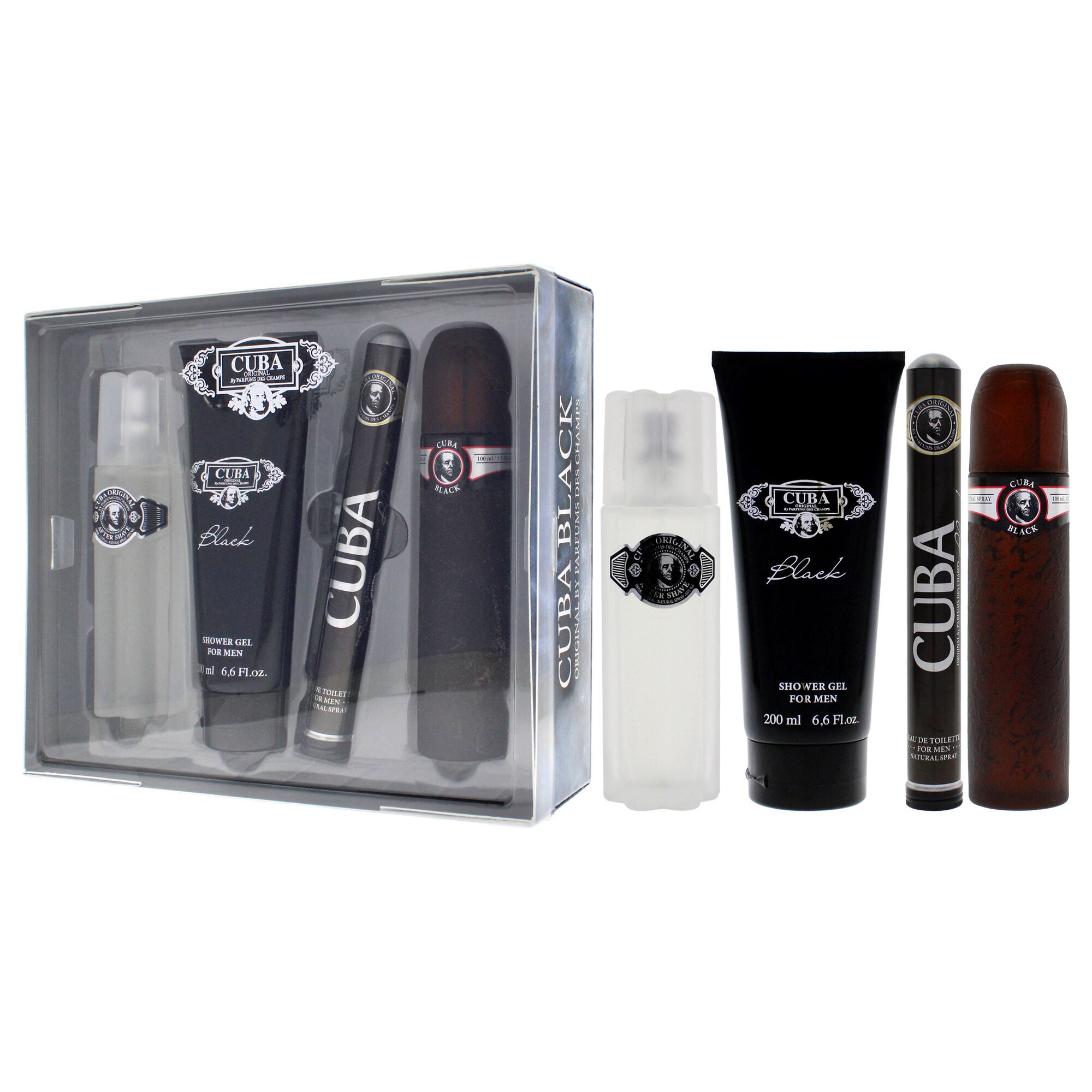 Cuba Black by Cuba for Men - 4 Pc Gift Set 3.4oz EDT Spray, 1.7oz EDT Spray, 3.3oz After Shave, 6.7oz Shower Gel, See Description, alternate image number 3