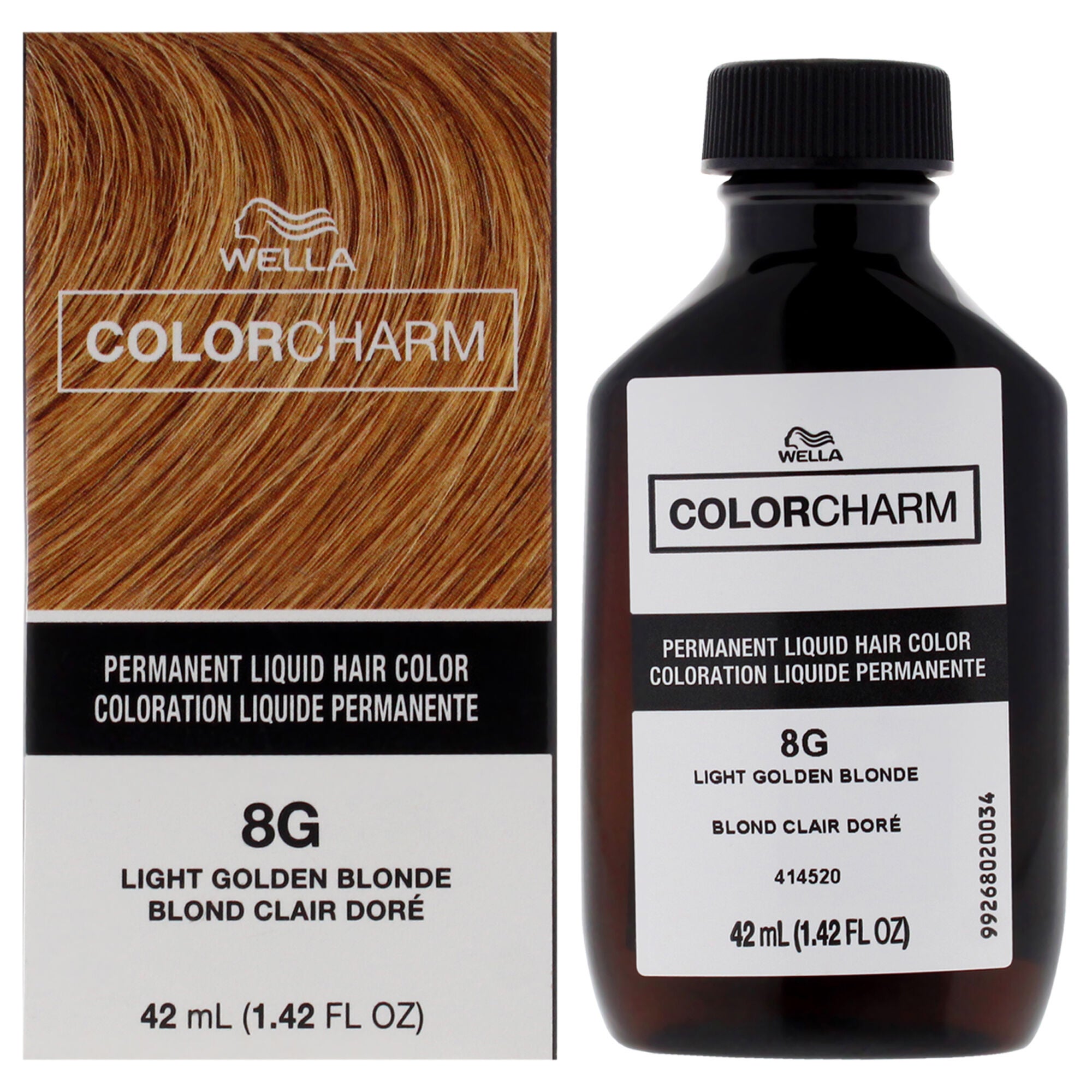 Color Charm Permanent Liquid Hair Color - 8G Light Golden Blonde by Wella for Unisex - 1.42 oz Hair Color, See Description, hi-res image number 0