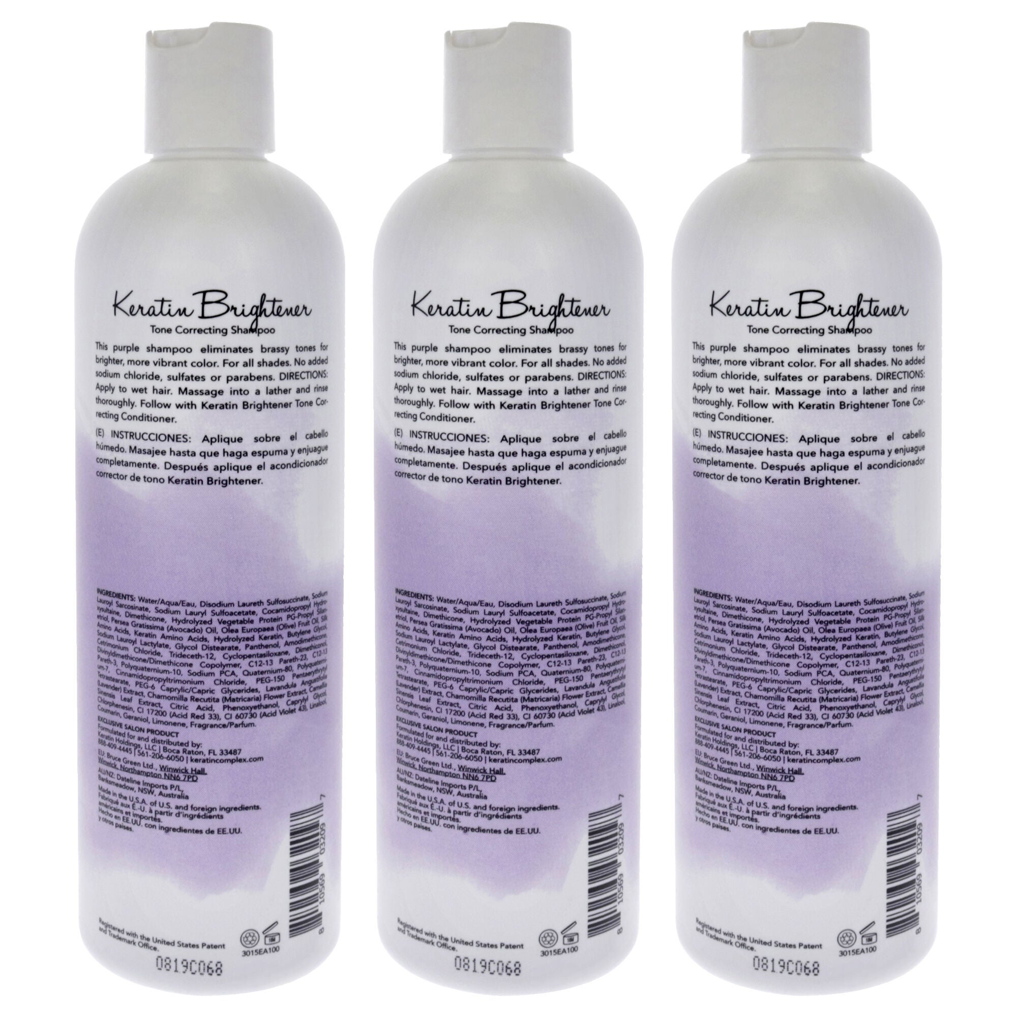 Keratin Brightener Shampoo by Keratin Perfect for Unisex - 12 oz Shampoo - Pack of 3, See Description, alternate image number 2