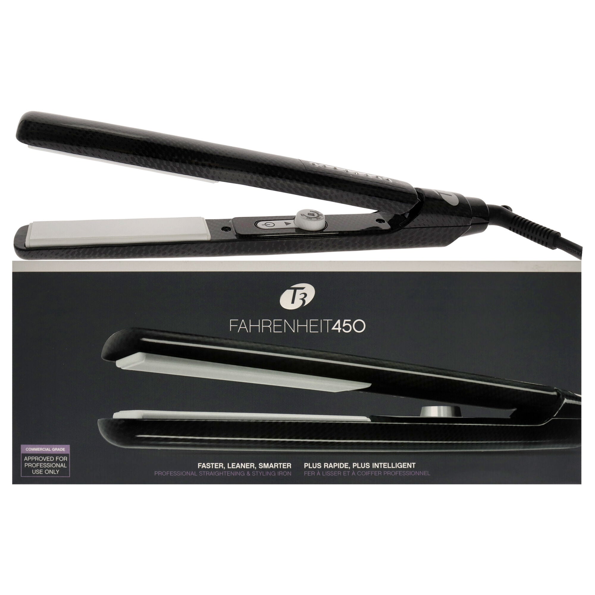 T3 Fahrenheit 450 - 53501 - Black by T3 for Unisex - 1 Inch Flat Iron, , alternate image number 4