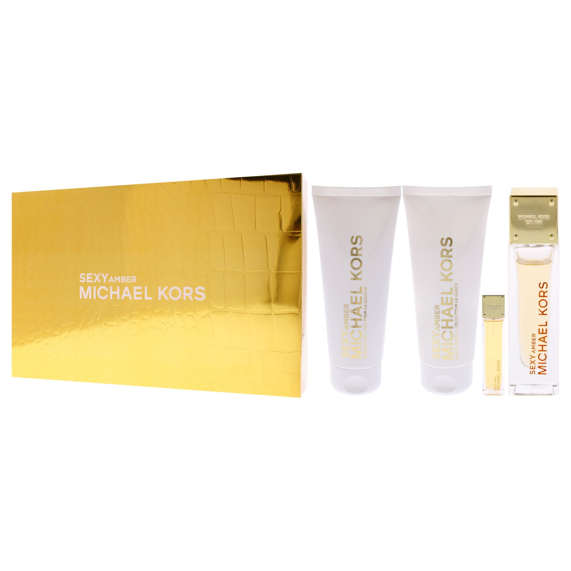 Sexy Amber by Michael Kors for Women - 4 Pc Gift Set 3.4oz EDP Spray, 0.33oz EDP Spray 3.4oz Body Lotion, 3.4oz Shower Gel, See Description, alternate image number 2