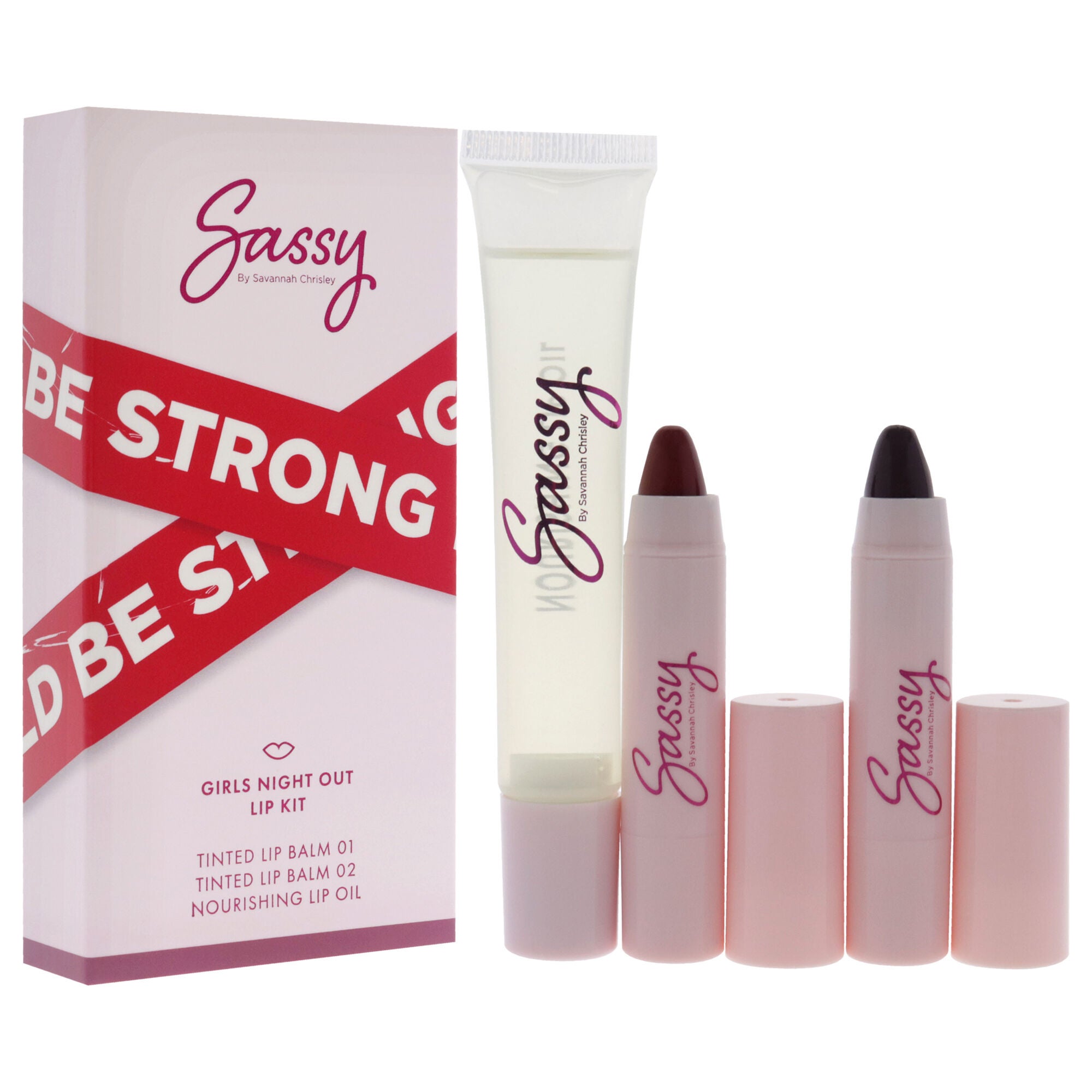 Breakup Collection Lip Kit - Girls Night Out by Sassy by Savannah Chrisley for Women - 3 Pc Nourishing Lip Oil, 2Pc Tinted Lip Balms, See Description, alternate image number 1