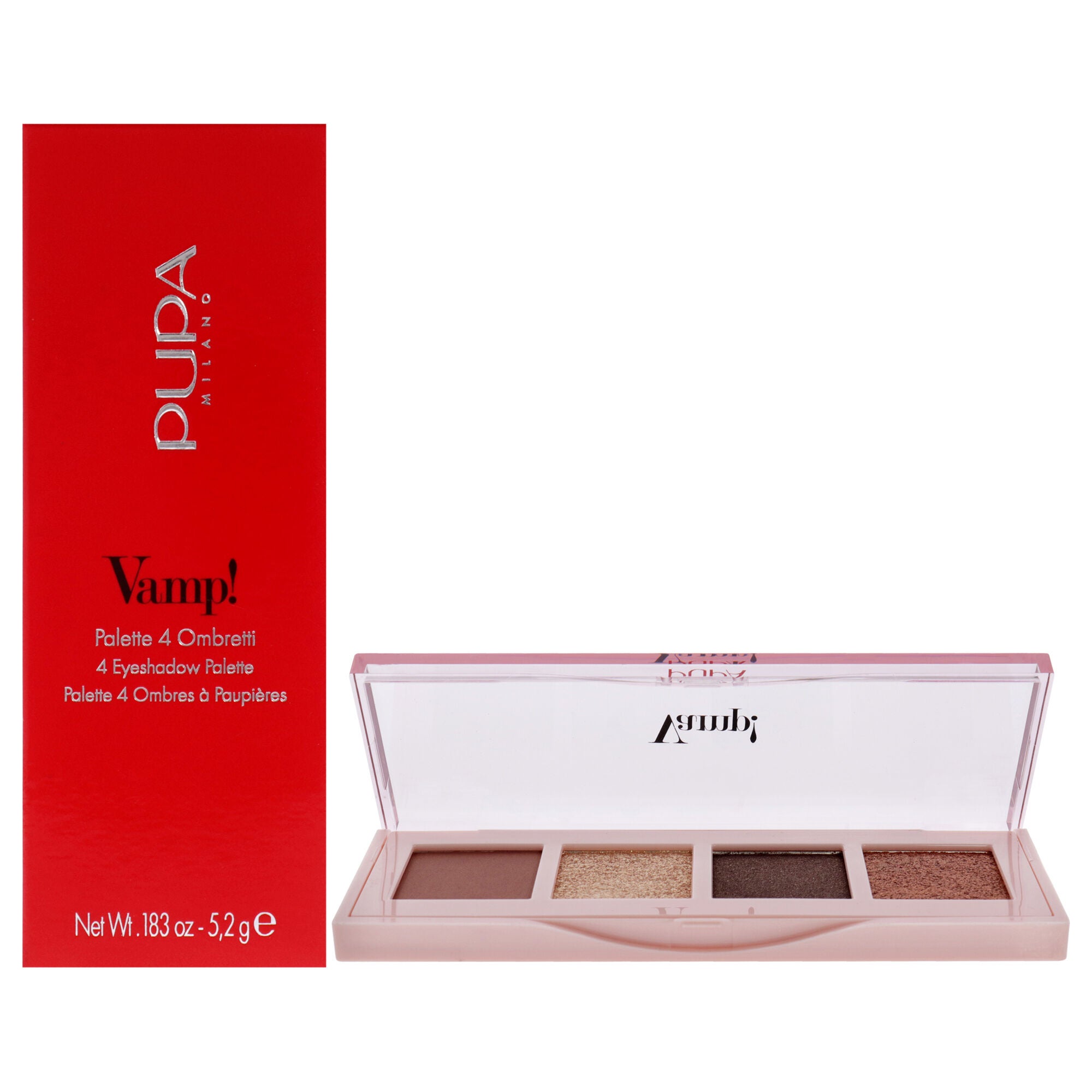 Vamp! 4 Eyeshadow Palette - 002 Gold Bronze by Pupa Milano for Women - 0.183 oz Eye Shadow, See Description, hi-res image number 0